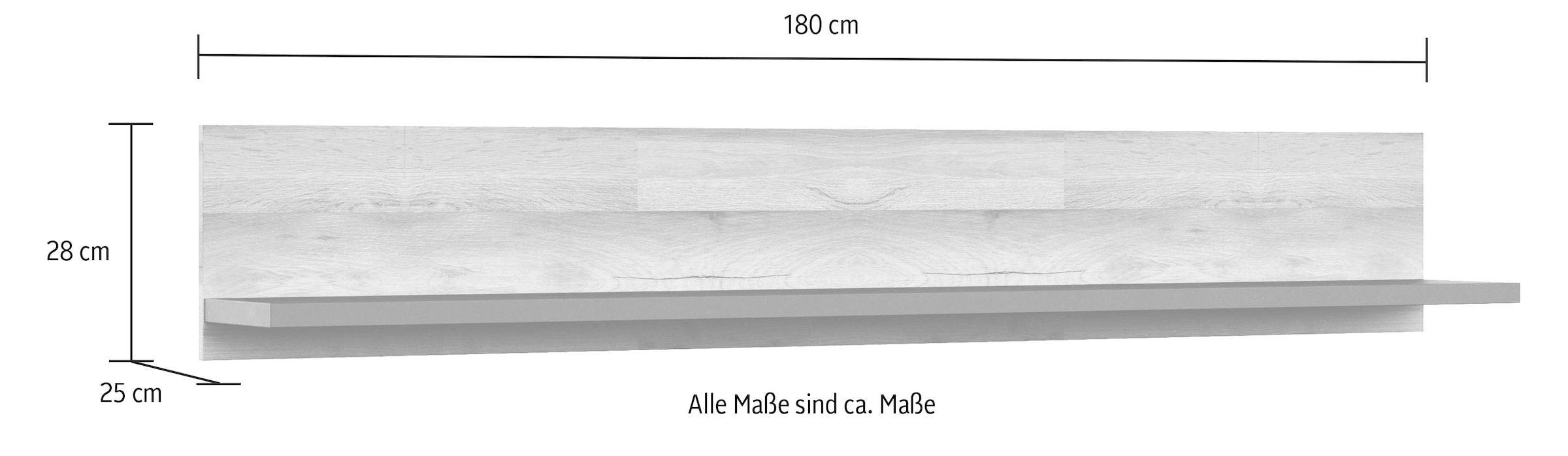 COTTA Wohnwand »Luciano«, (Komplett-Set, 1x extravaganten Vitrine, 1x TV-Lowboard, 1x Wandregal), Grifflose Fronten, Vitrine mit Glaselement