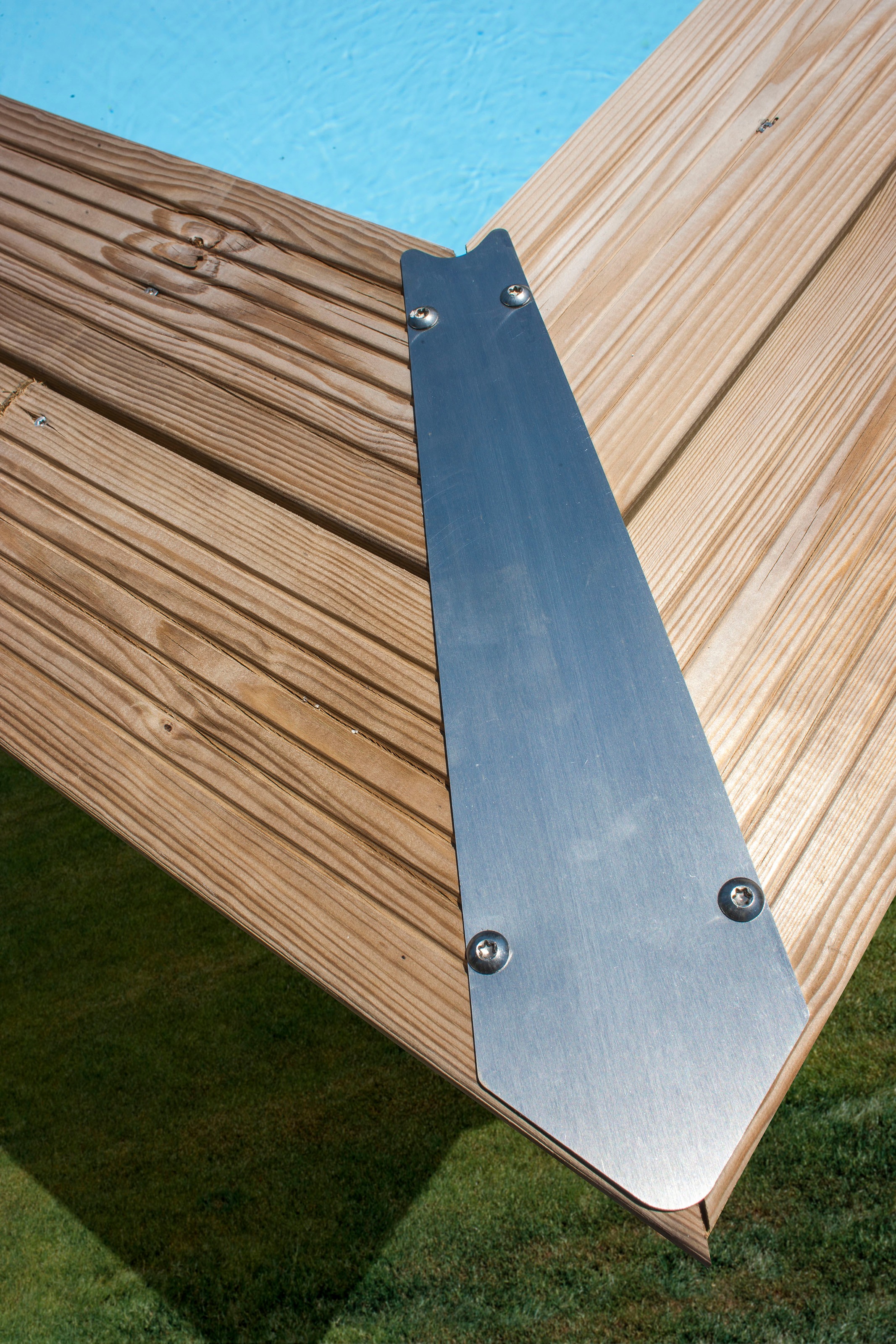 Gre Achteckpool »SAFRAN 2 mit Edelstahlleiter« Kiefernholz, BxLxH: 395x620x136 cm