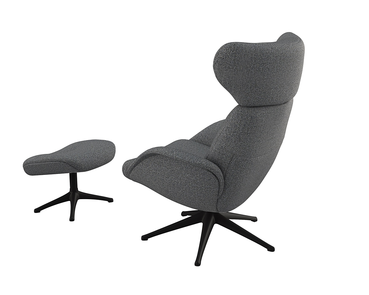 FLEXLUX Relaxsessel »Relaxchairs More«, Premium Komfort, Rücken- & Kopfteilverstellung, drehbar, Fuß schwarz