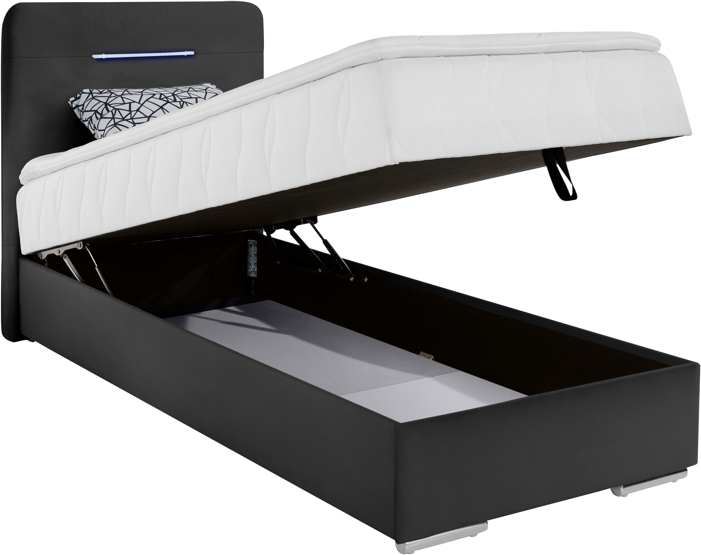 COTTA Boxbett »Lighstar«, inklusive LED-Beleuchtung, Topper, Bettkasten und Zierkissen
