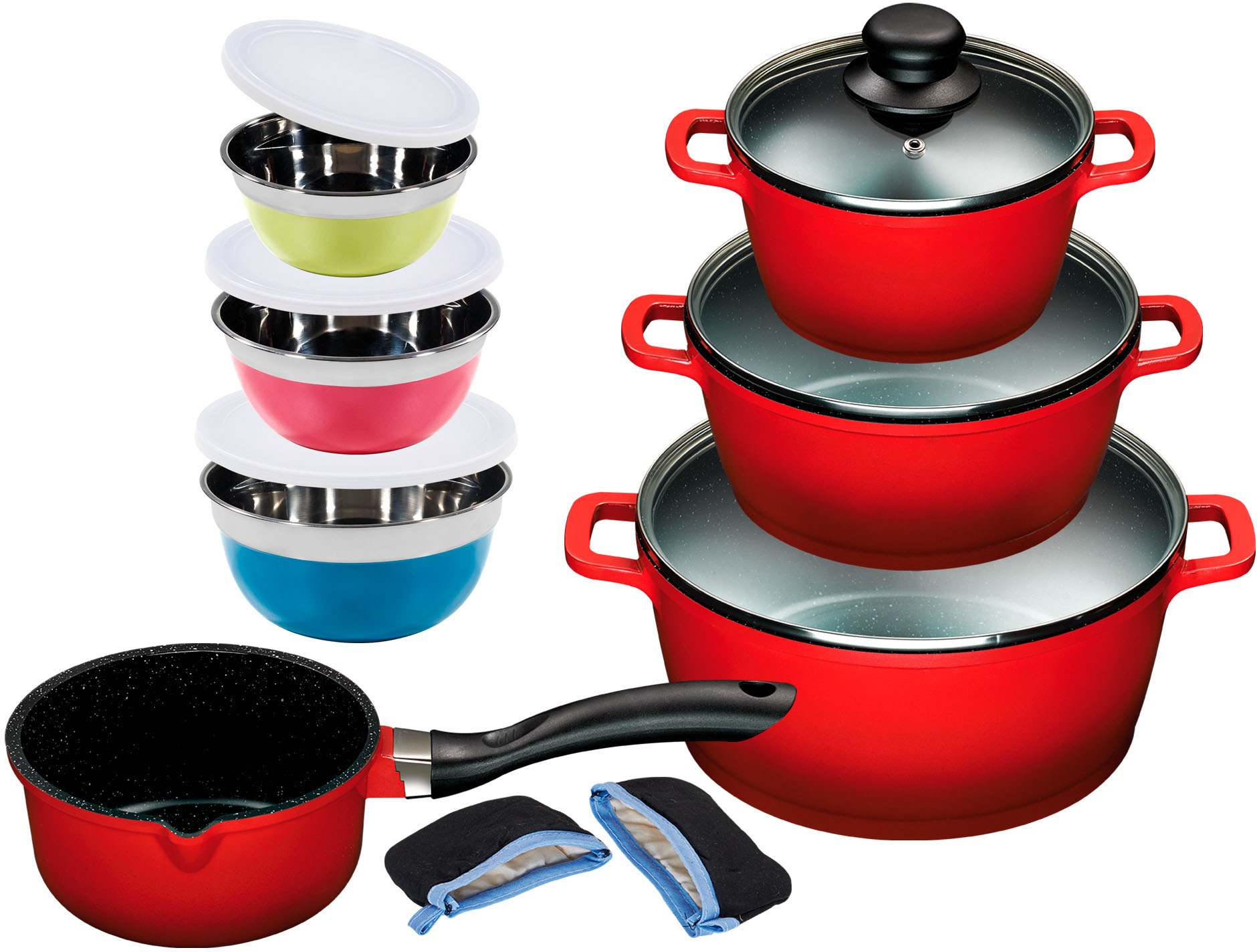 KING Topf-Set »ALUGUSS« Set, je 1 Kochtopf 16/20/24 cm, 1 Stieltopf 16 cm, günstig online kaufen