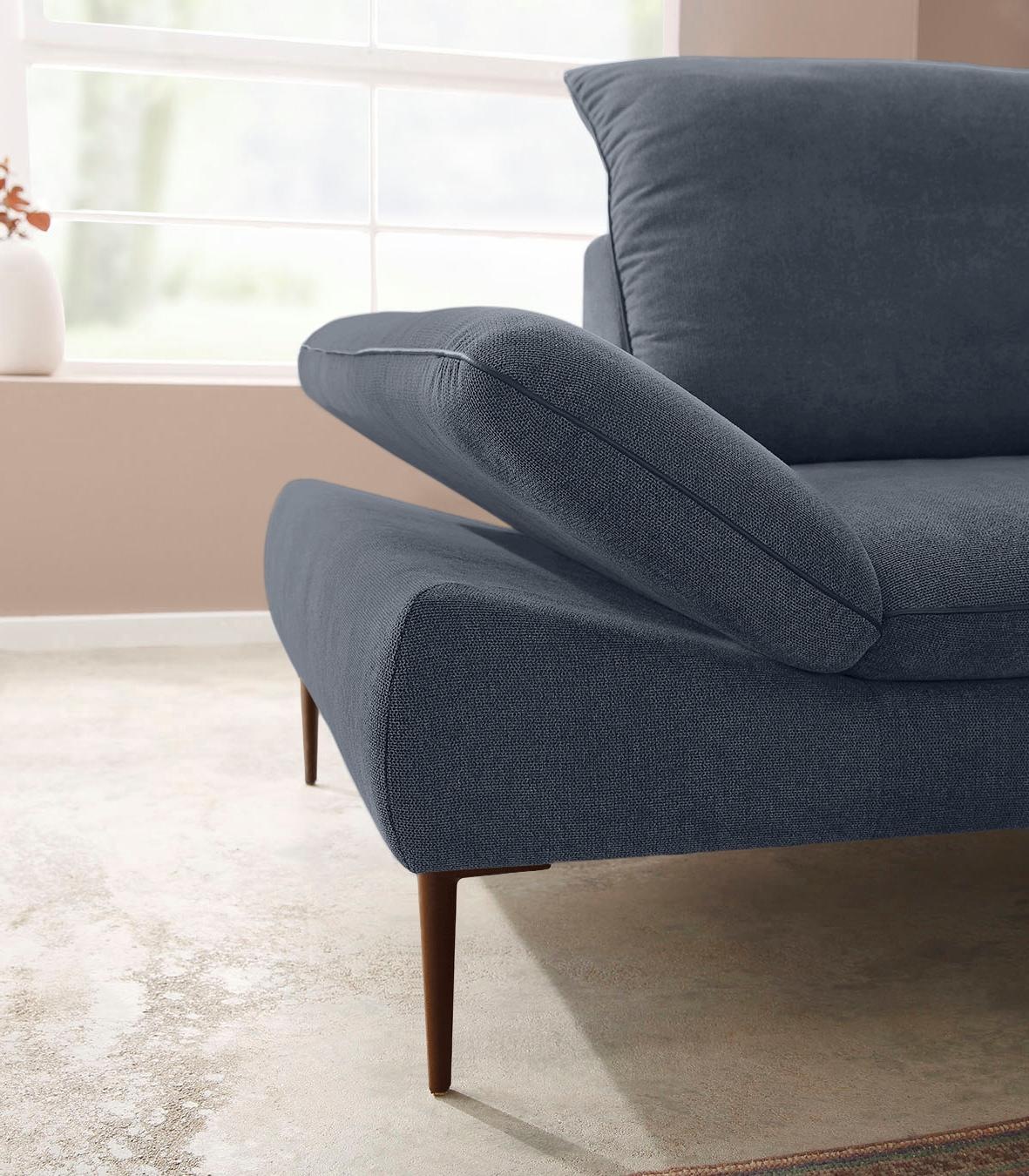 W.SCHILLIG Ecksofa »enjoy&MORE, Designsofa, elegant und bequem, L-Form«, Sitztiefenverstellung, Füße bronze pulverbeschichtet, Breite 294 cm