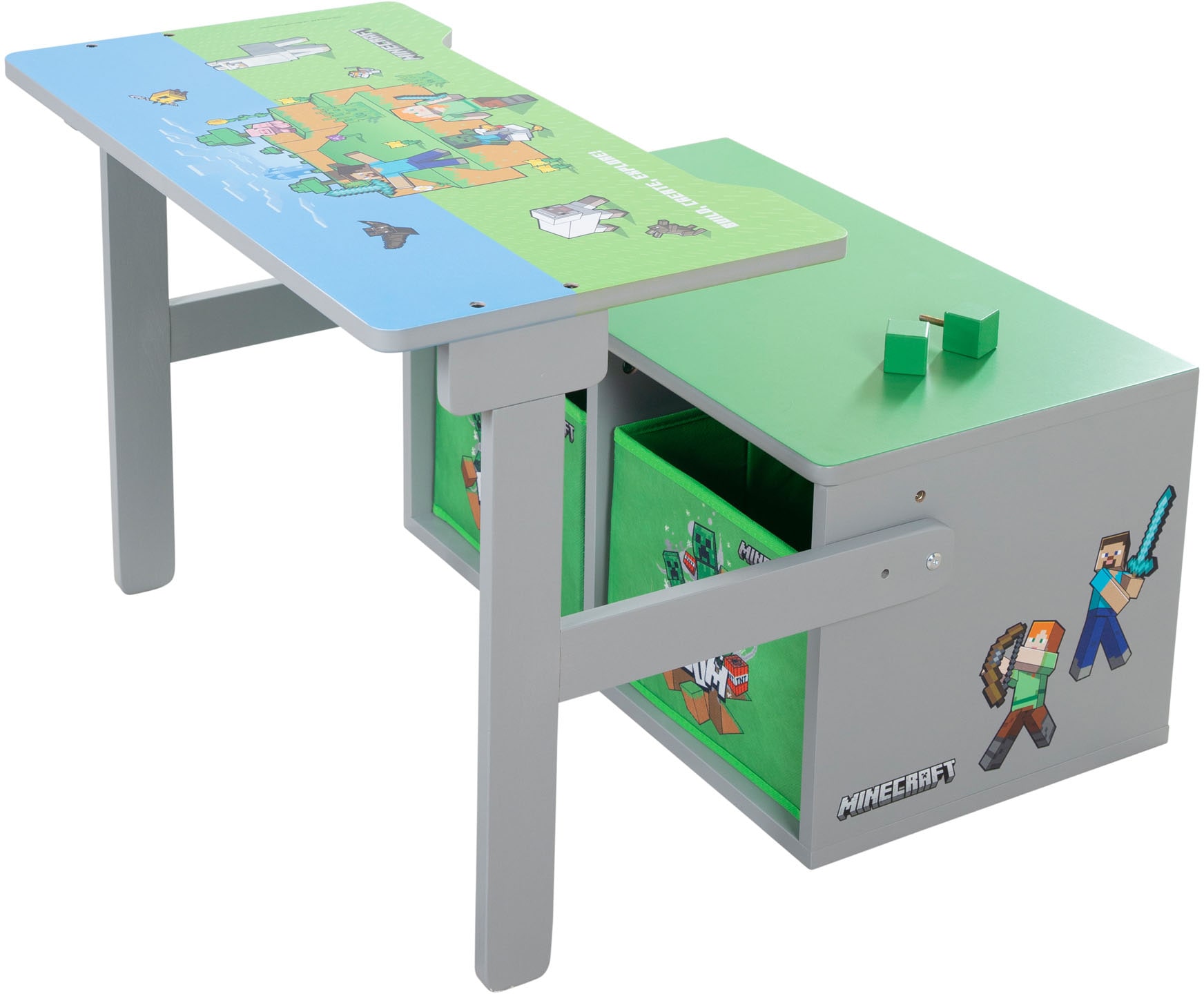 Phoenix Sitzbank »Minecraft Spielbank« 3 Stk. tlg. umklappbar zu einer Spielebank mit Tisch
