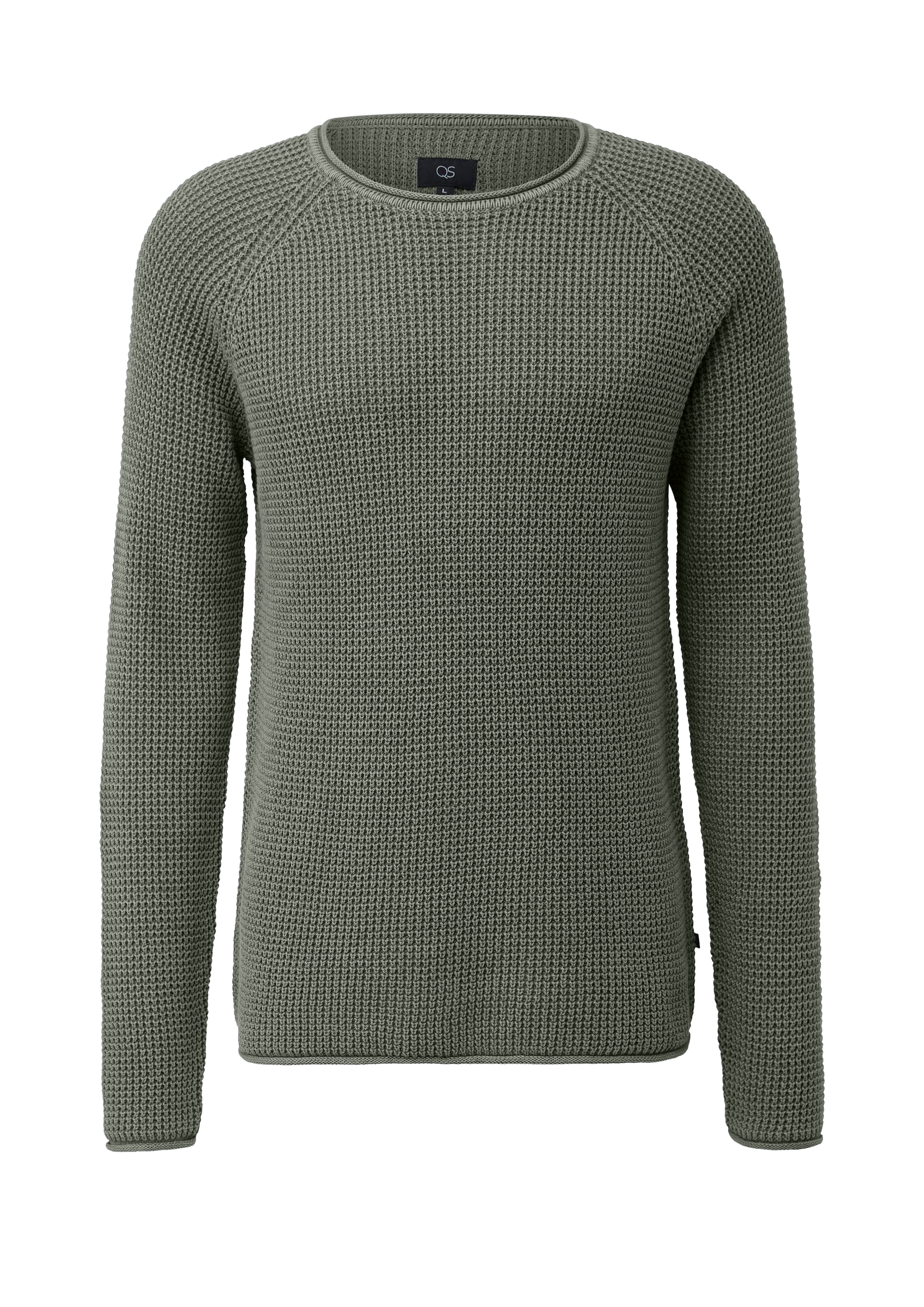 QS Strickpullover Winterpullover in Strick-Optik und Rundhals