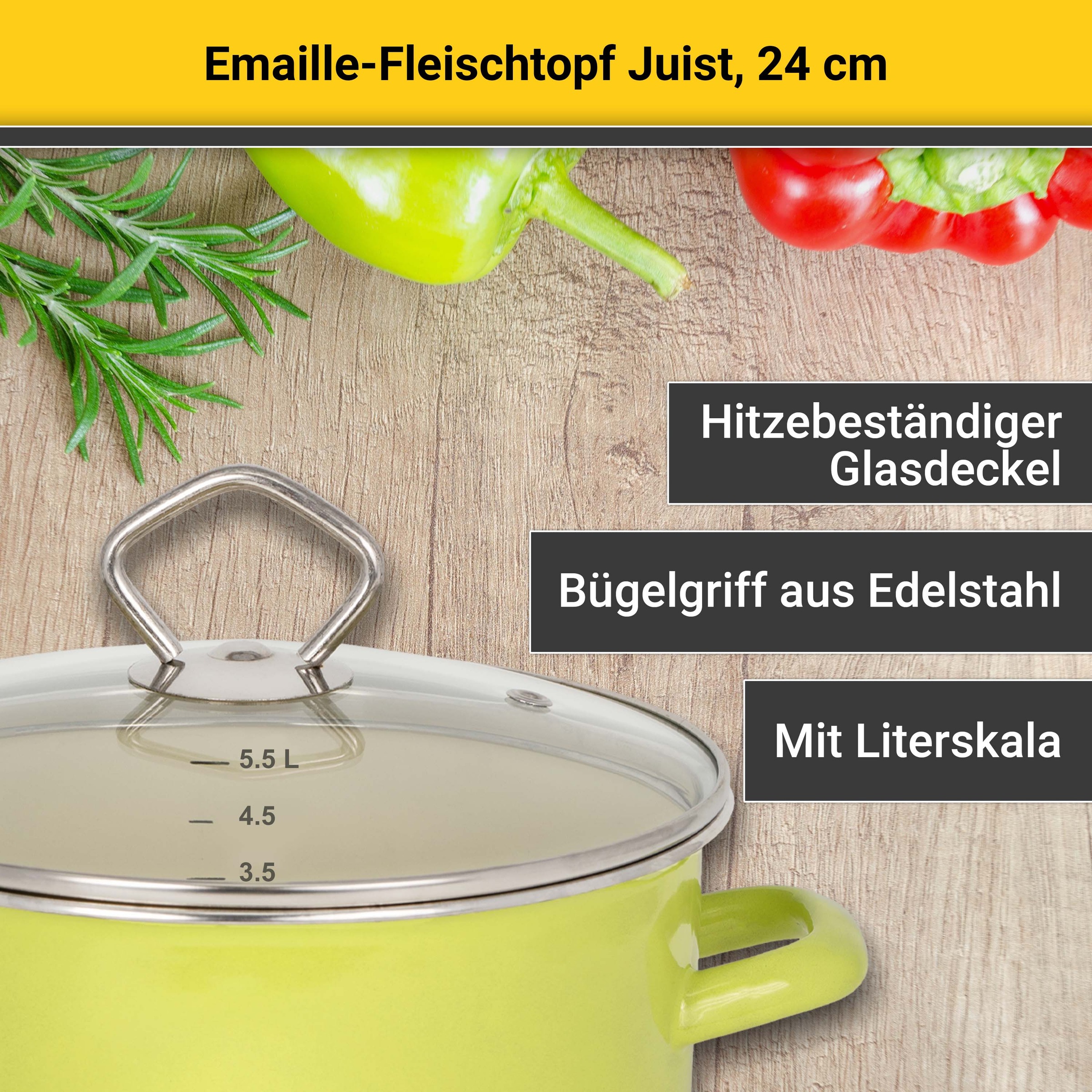 Krüger Fleischtopf »Juist«, Emaille, (1 tlg.), Induktionsgeeignet