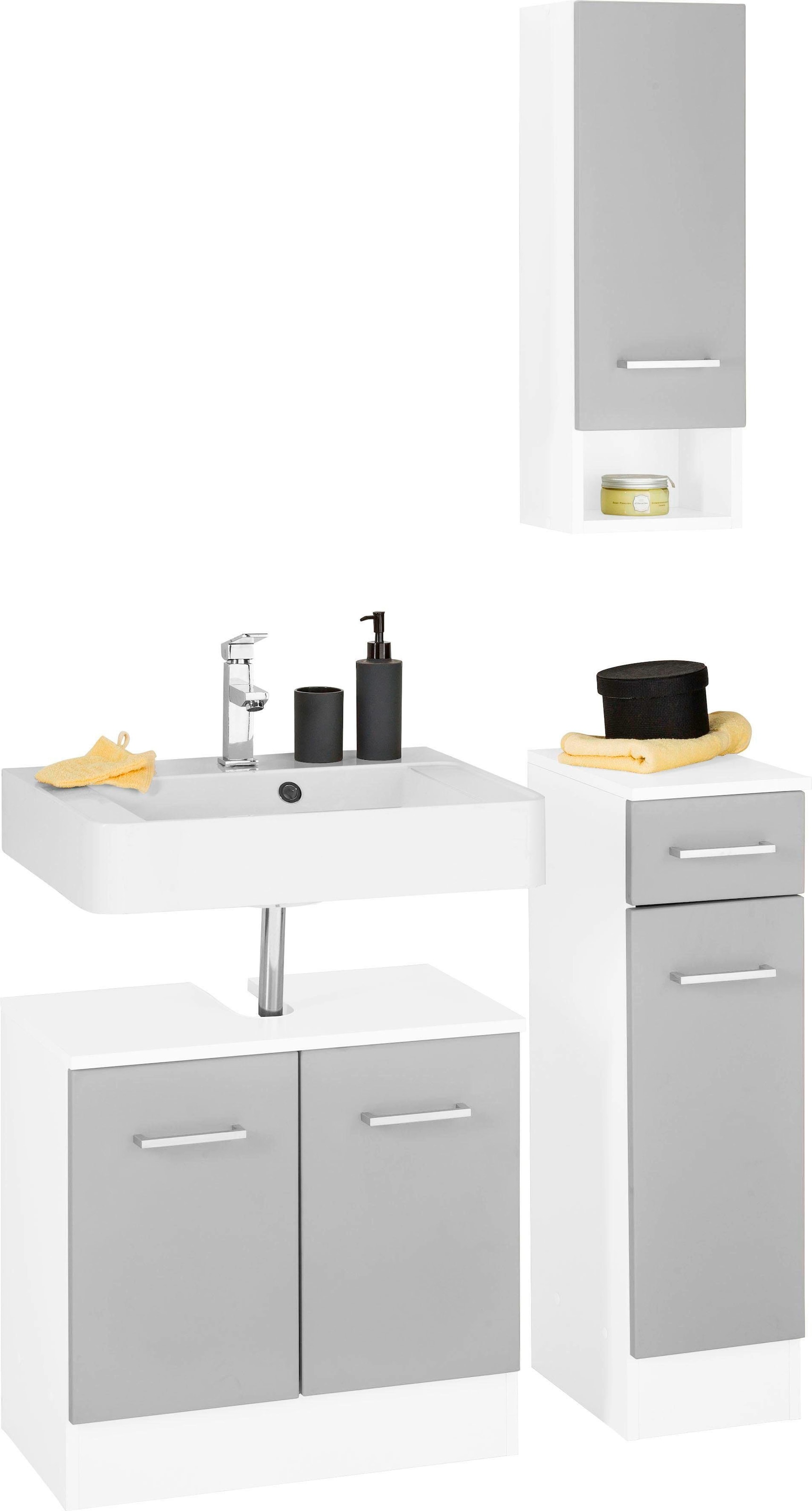 welltime Badmöbel-Set »Ribera«, (3 St.), Waschplatz, Hängeschrank, Untersch günstig online kaufen
