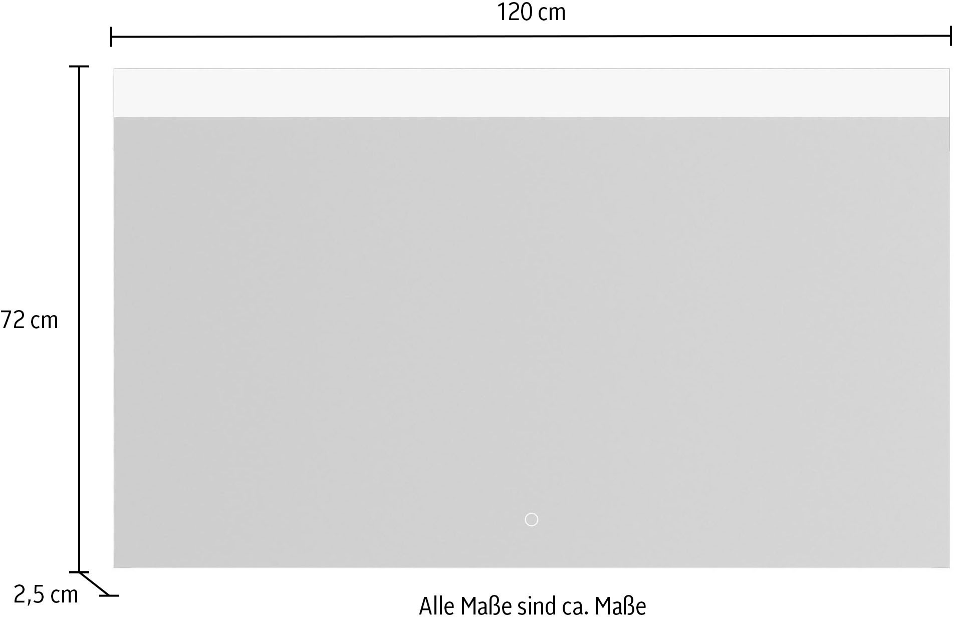 nobilia® Spiegel »Marja eckig«, in Breiten 60, 80, 100 und 120 cm, inkl. LED-Beleuchtung