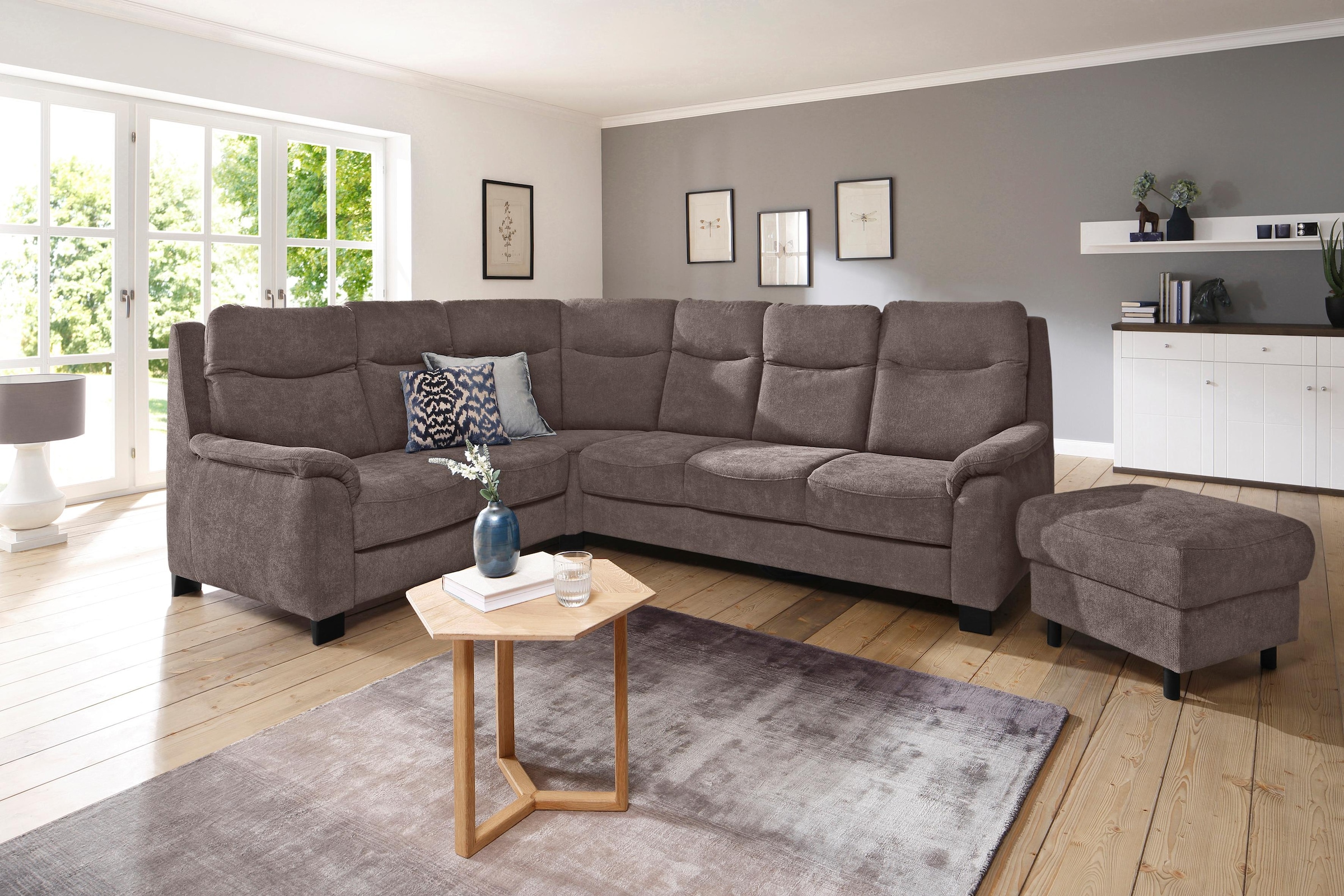Home affaire Ecksofa »Boccaccio L-Form«, mit Federkern, incl. Kopfteilverst günstig online kaufen