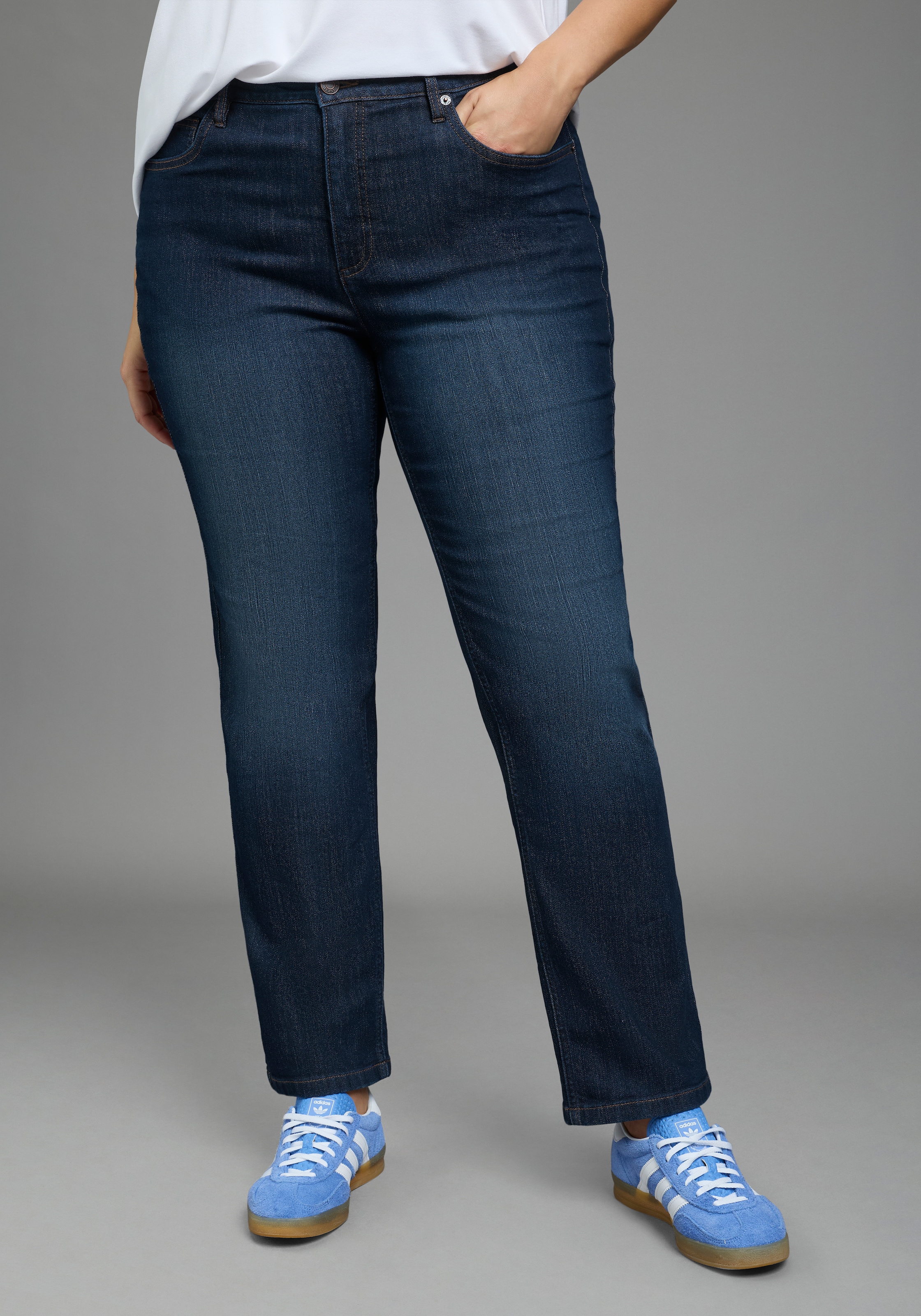 Laura Scott CURVE Gerade Jeans »Große Größen« Straight-Fit, gerader Beinverlauf, hohe Leibhöhe