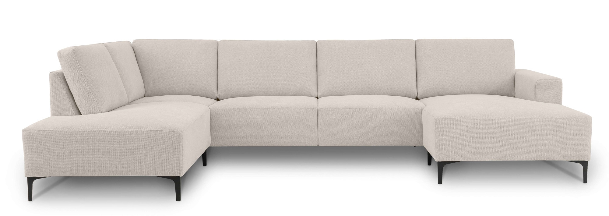 Home affaire Wohnlandschaft »Tournon U-Form, XXL Sofa, Breite 333 cm, Webstoff, Chenille«, Designsofa im nordischen Stil, Wellenunterfederung, Metallfüße