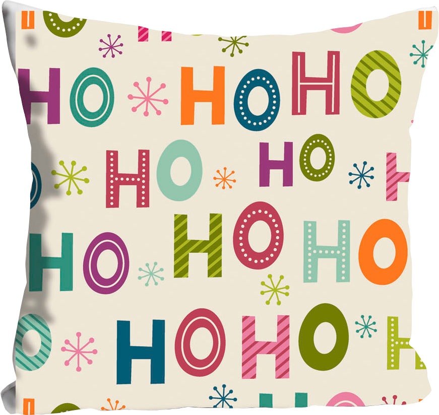 queence Dekokissen »HOHOHO« mit einem weihnachtlichen Schriftzug