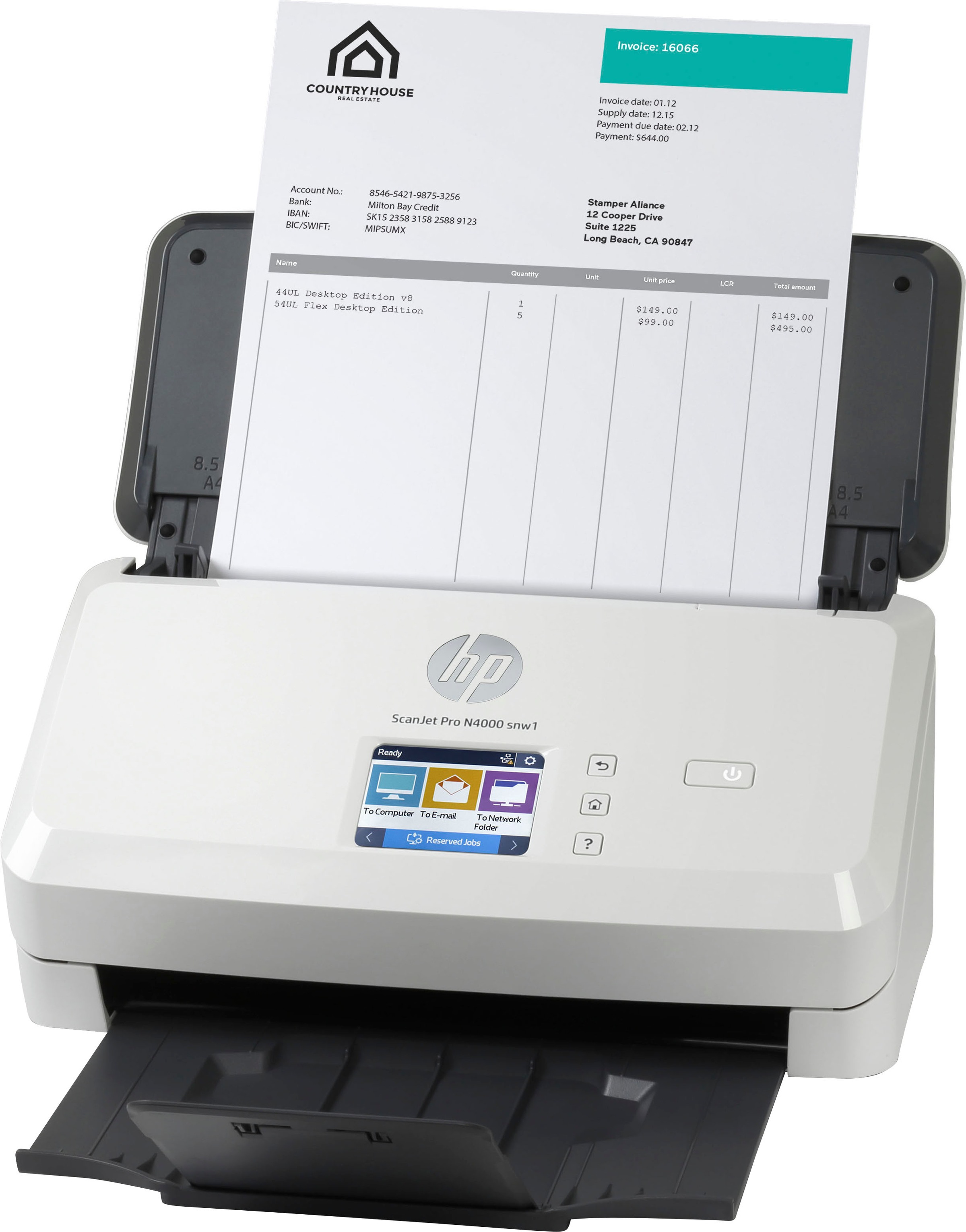 HP Einzugsscanner »ScanJet Pro N4000 snw1«