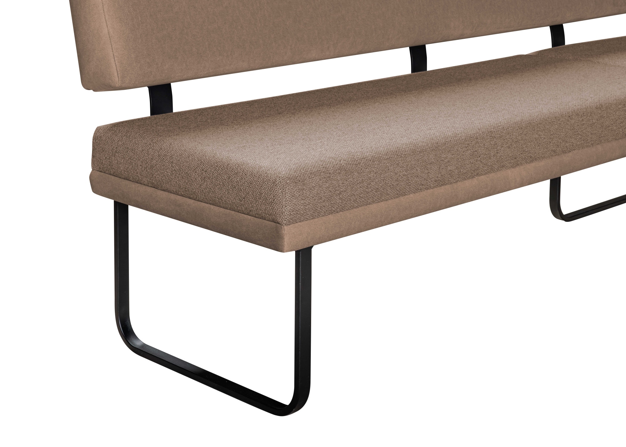 OTTO home Eckbank »Gabi Esszimmerbank, Bank, Küchenbank, Polsterbank« Gestell aus matt-schwarzem Flachmetall, stabil, 2-Stoff-Design