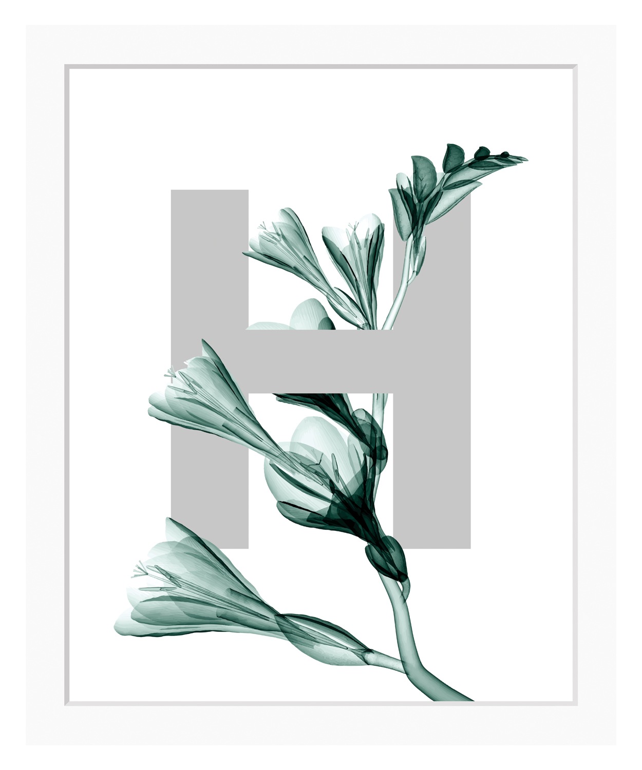 queence Bild »H-Flower«, Buchstaben, Blätter, gerahmt, Blume günstig online kaufen