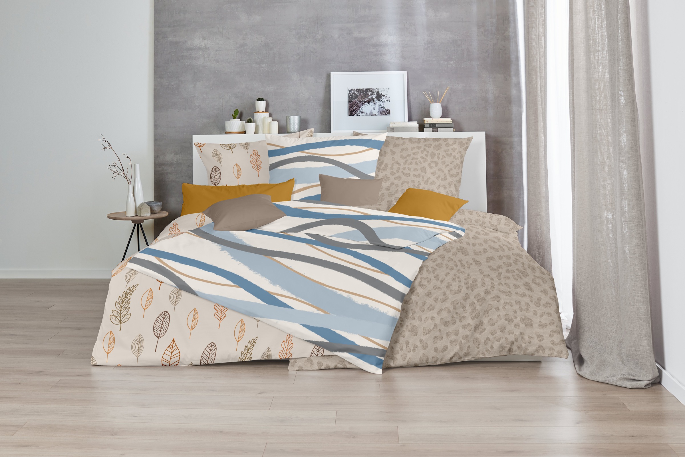 Primera Bettwäsche »Biber-Bettwäsche Whips« 2 Stk. mit modernen Linien