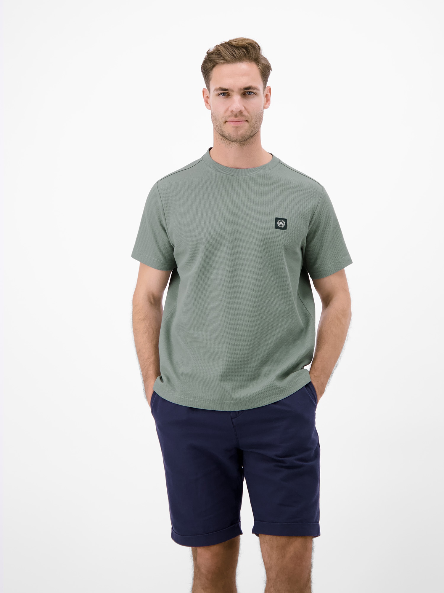 LERROS T-Shirt »T-Shirt mit Waffelstruktur aus 100 % Baumwolle«