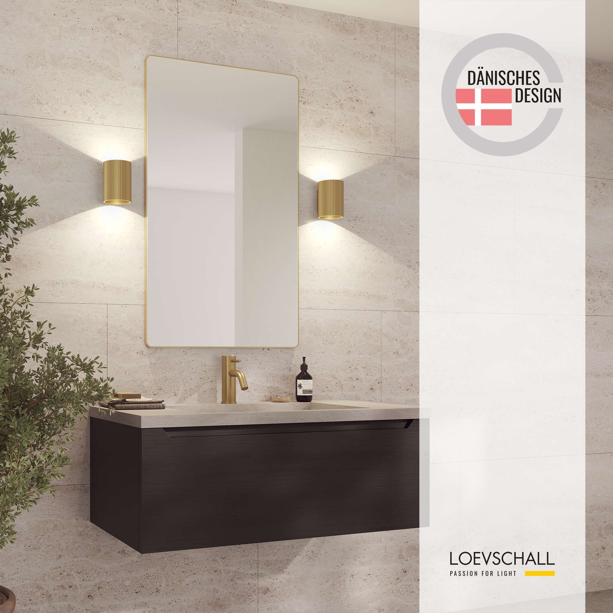 Loevschall Spiegel »Refine Wandspiegel rechteckig – eleganter Designspiegel mit edlem«, Rahmen in vielen Größen & Farben für Bad, Flur & Schlafzimmer