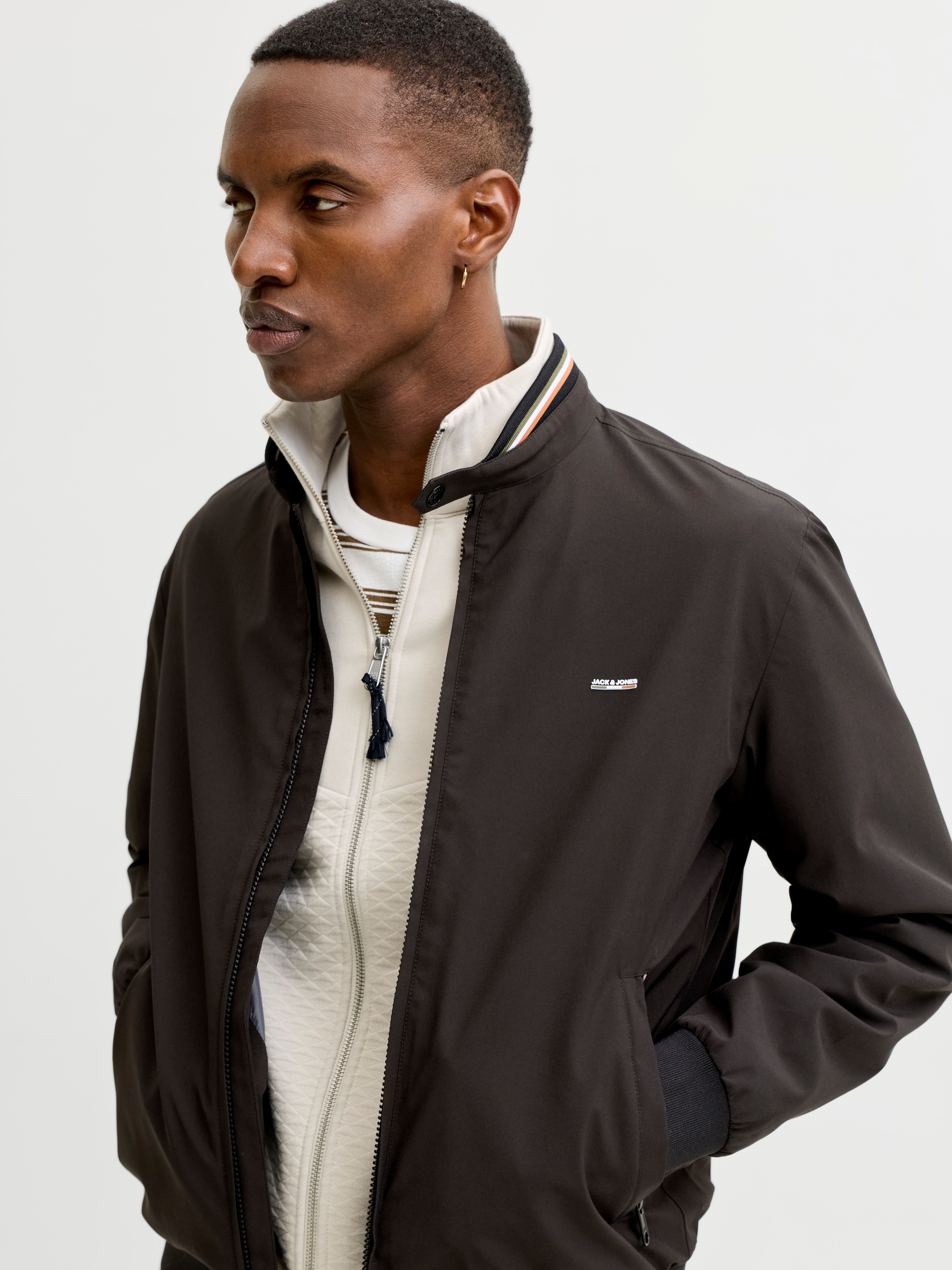 Jack & Jones Bomberjacke »JPRBLUBRAD BOMBER JACKET SN« Materialmix, regular fit