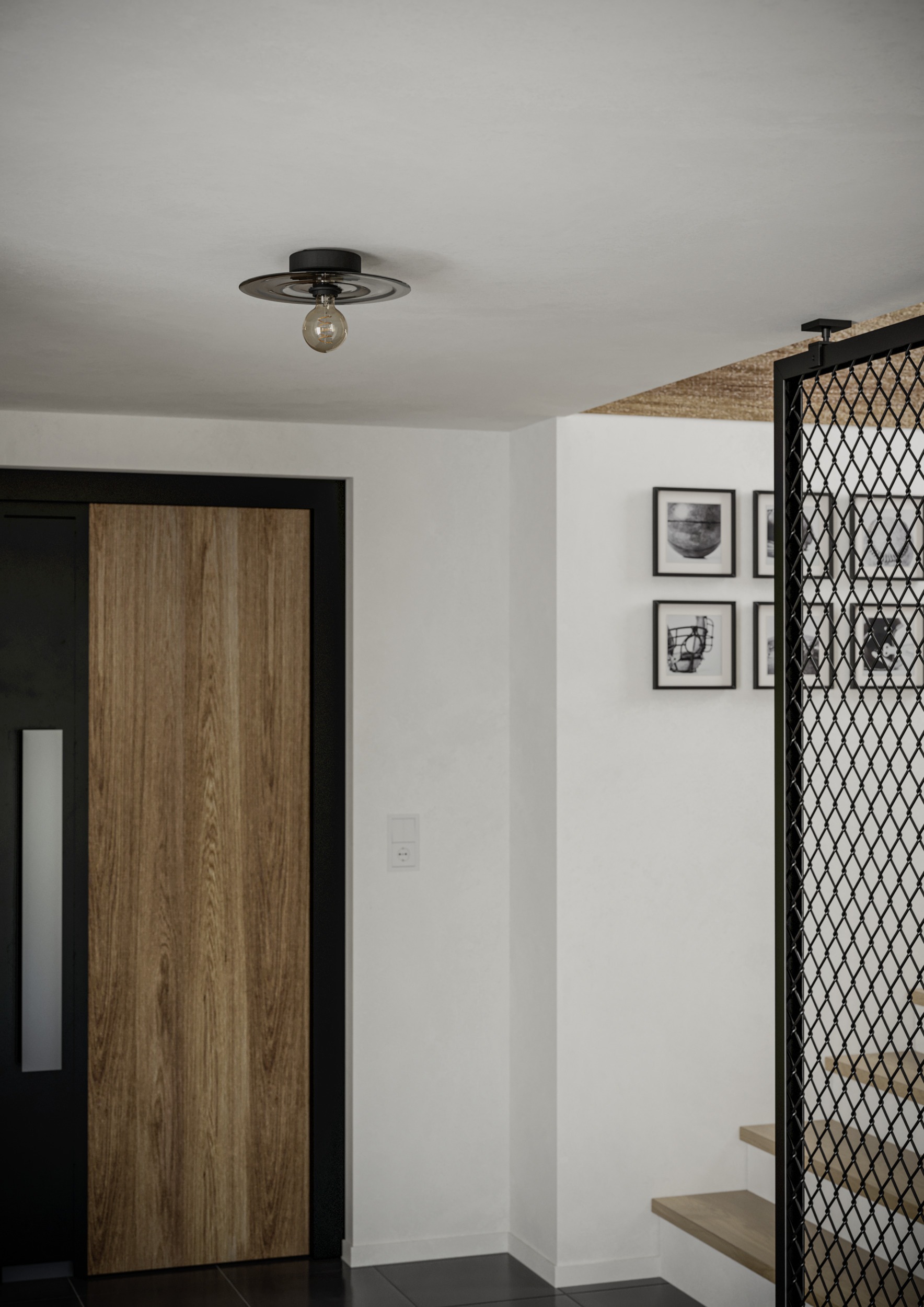 EGLO LED Deckenleuchte »LINTMILL Wand- / Deckenlampe - Stahl - E27 - 1X40W - IP20« E27 1 Stk. Wohzimmerlampe, Esszimmerlampe, Flur, Schlafzimmer, H7,5 x Ø30 cm