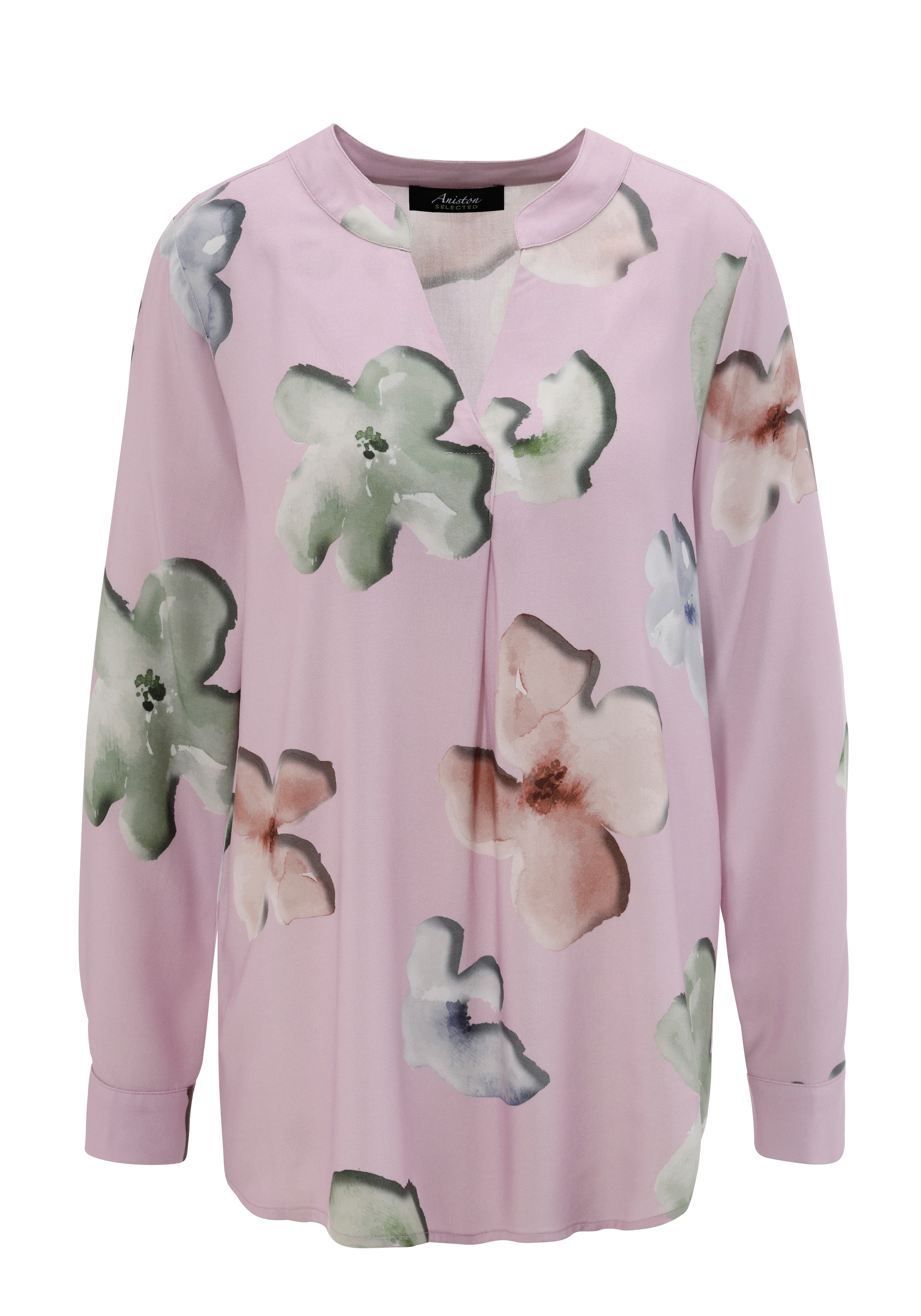 Aniston SELECTED Schlupfbluse, mit ausdrucksvollen und malerischen Blumendruck