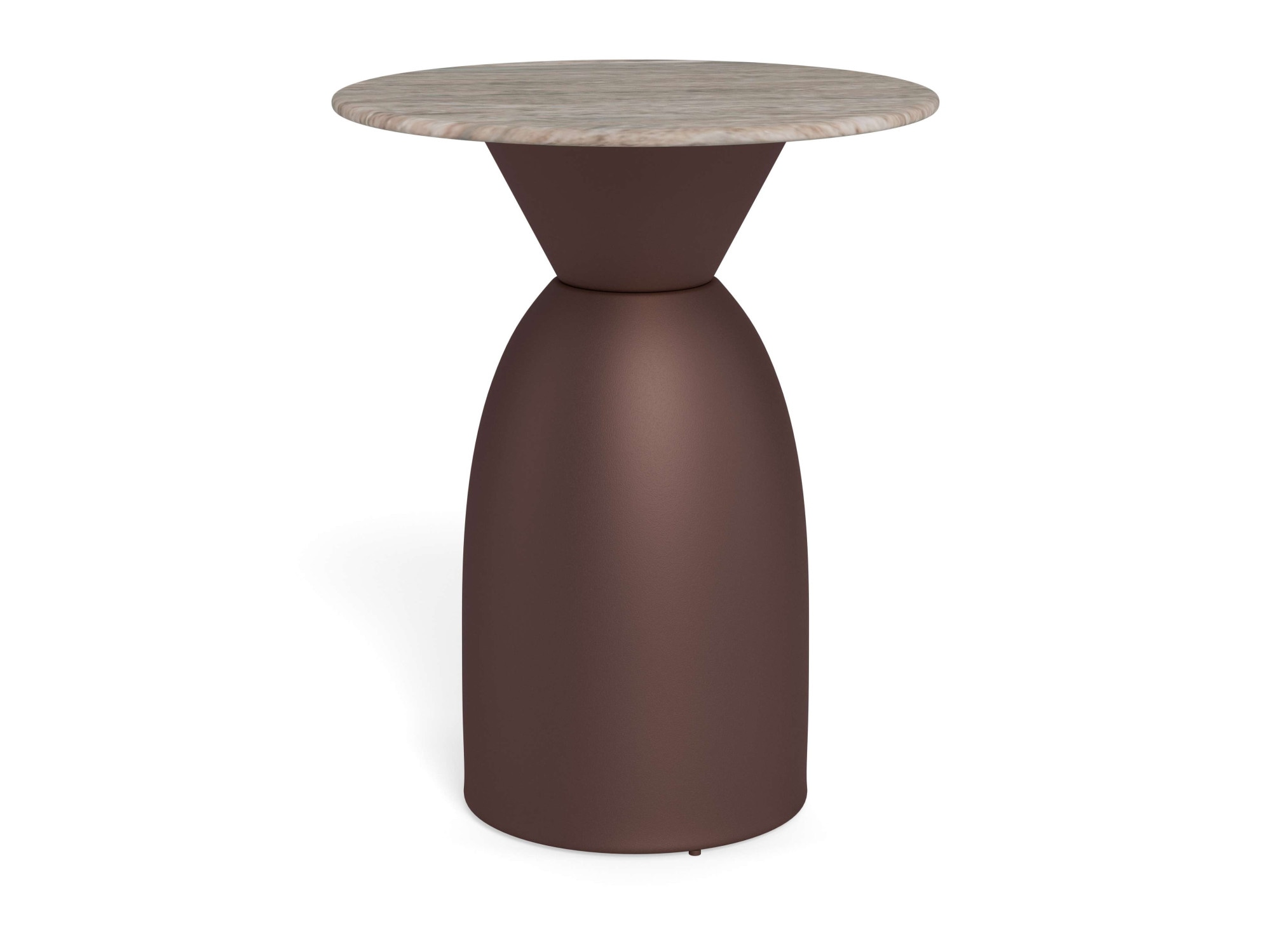 ACTONA GROUP Beistelltisch »Ferrol Kaffeetisch – elegant & kompakt mit grauer Marmorplatte« Grauer Toronto Marmor, mattes Bronze-Stahlgestell. Ø: 40 cm.