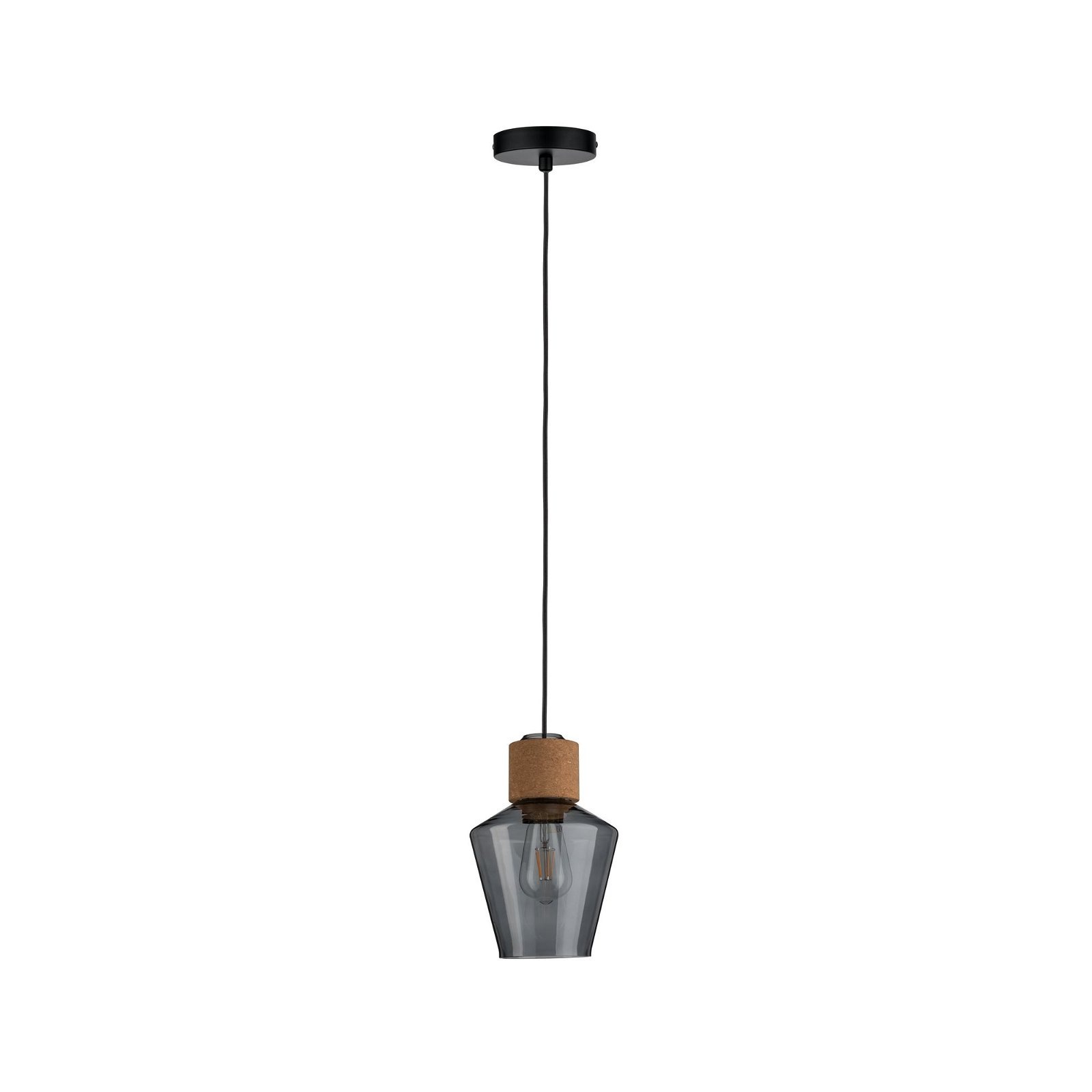 Paulmann Pendelleuchte »Neordic Edla max. 1x20W Rauchglas/Kork/Schwarz 230V günstig online kaufen