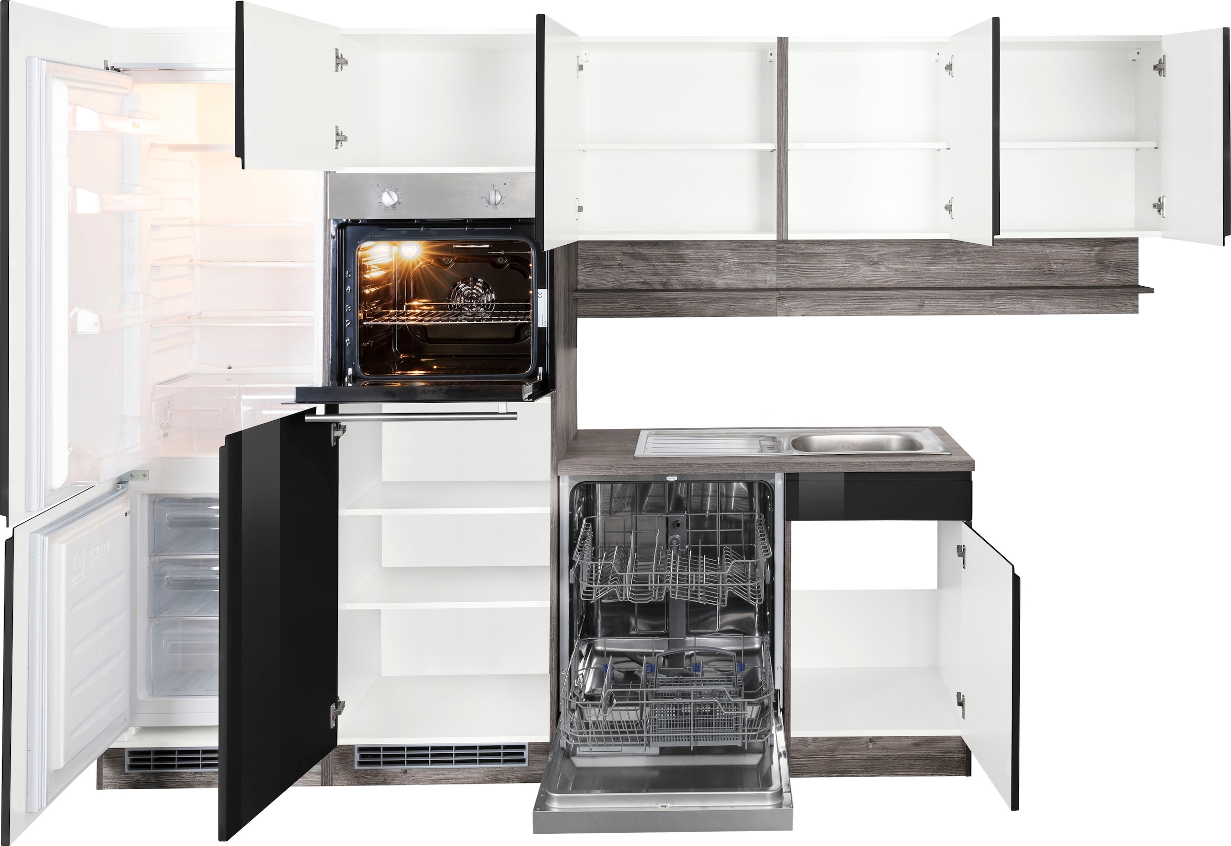 KOCHSTATION Winkelküche »Küchen, Küchenschränke, Küchenzeilen, Küche, Zeile, Einbauküche« Stellbreite 290/190 cm cm, wahlweise mit Induktion