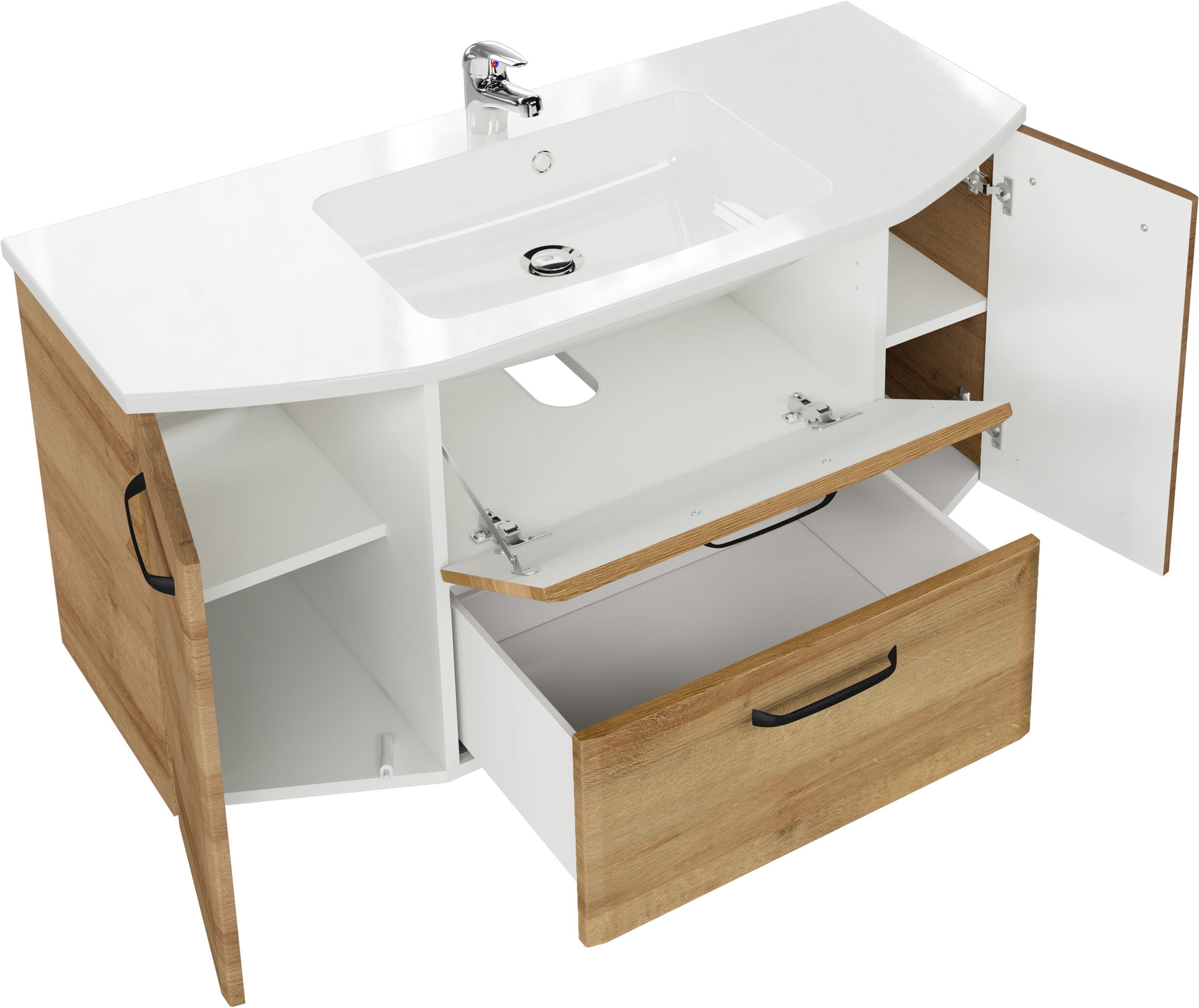 Saphir Waschtisch »Quicket 318, mit Mineralmarmorbecken, 112cm breit« 2 Stk. tlg.