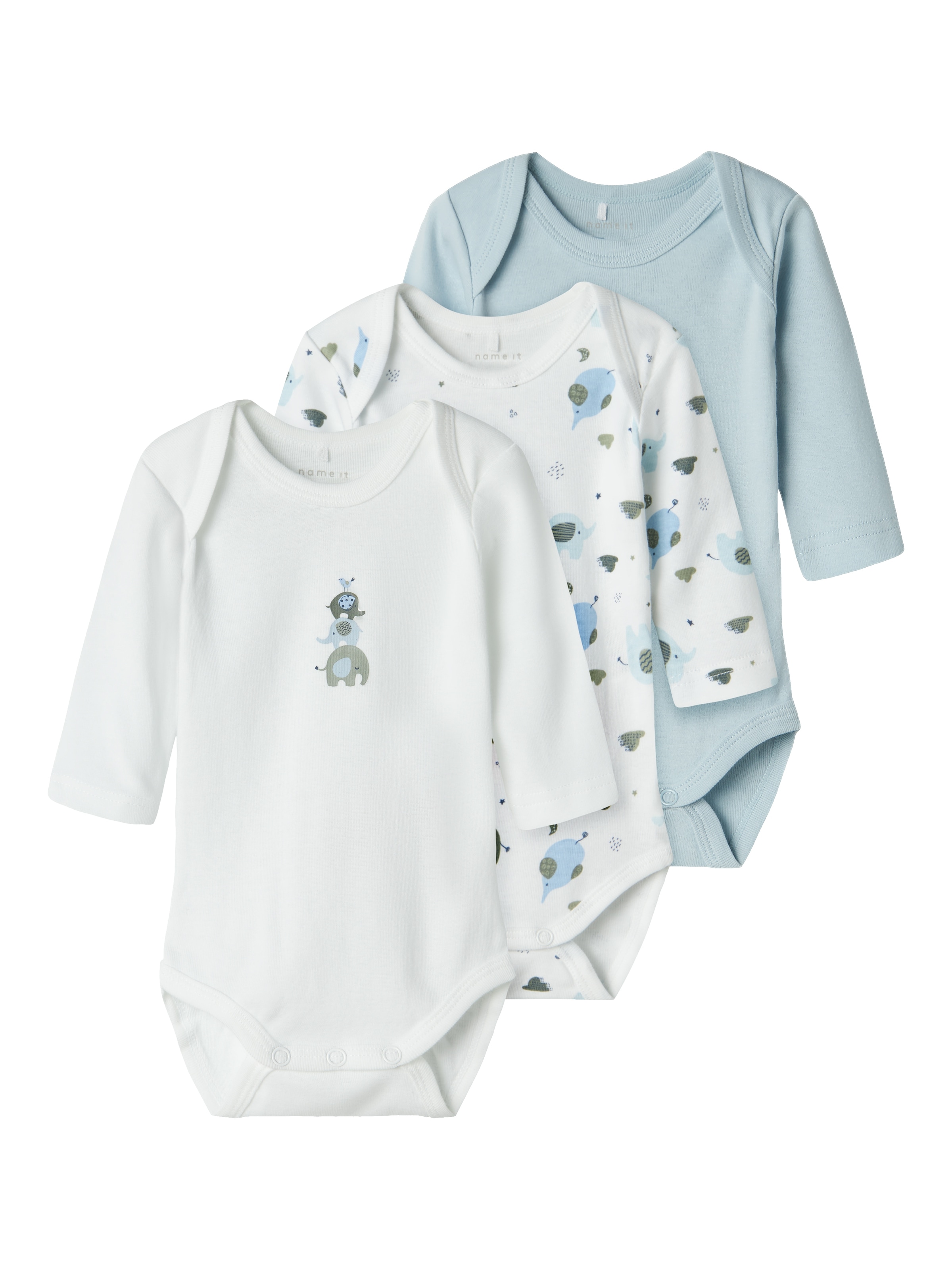 Name It Schlafoverall »NBMBODY 3P LS BABY ELEPHANT NOOS« Packung, 3 Stk.