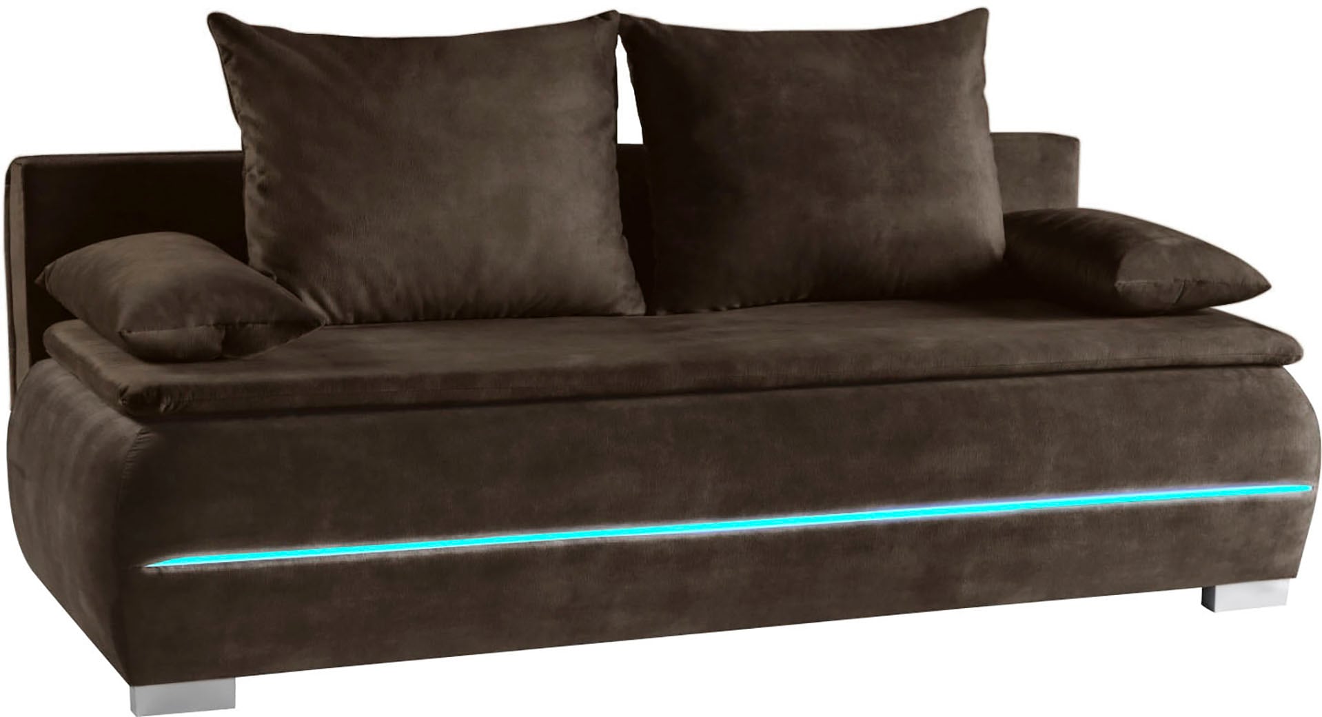 WERK2 Schlafsofa »Tekla LED«, 2-Sitzer Schlafcouch mit Bettkasten & stylischer RGB-LED-Beleuchtung