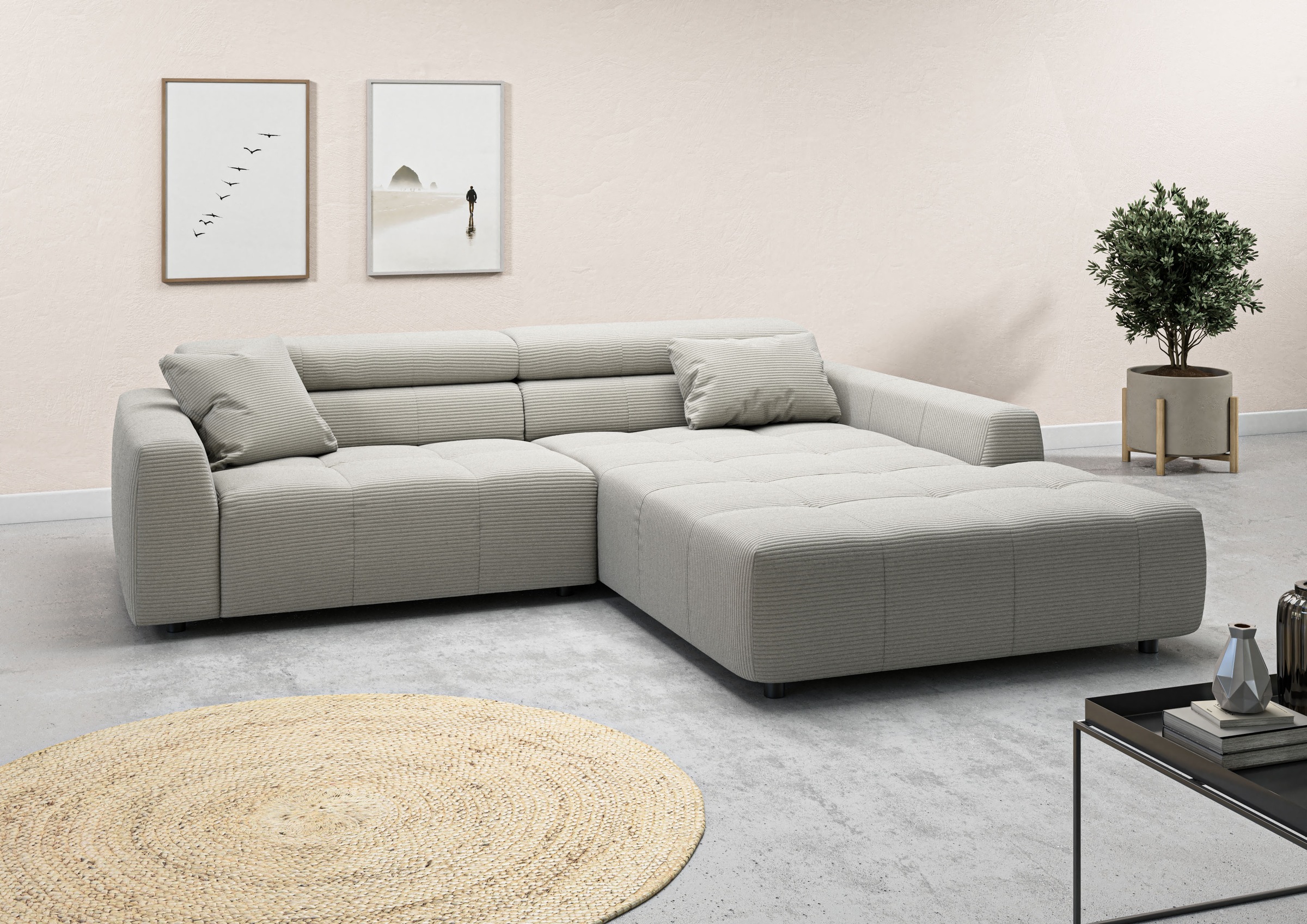 3C Candy Ecksofa »Denver auch mit Cord- und Easy care-Bezug, Kopfteilverste günstig online kaufen