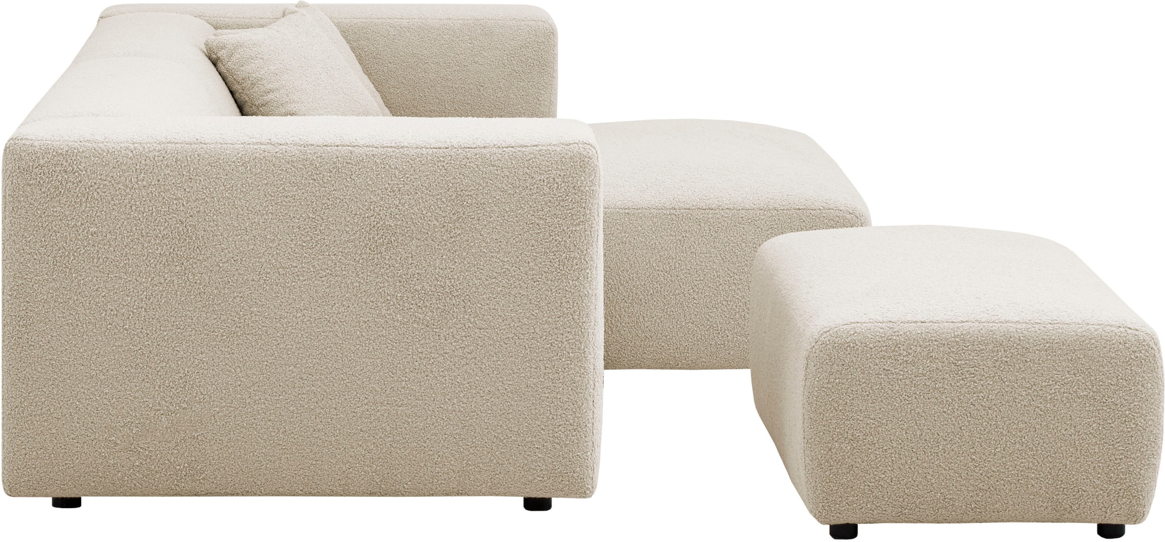 andas Polsterecke »BAKELS, Ecksofa-Set mit Hocker, L-Form mit Schlaffunktion«, Ecksofa-Set (incl. Hocker) im trendigen Megacord