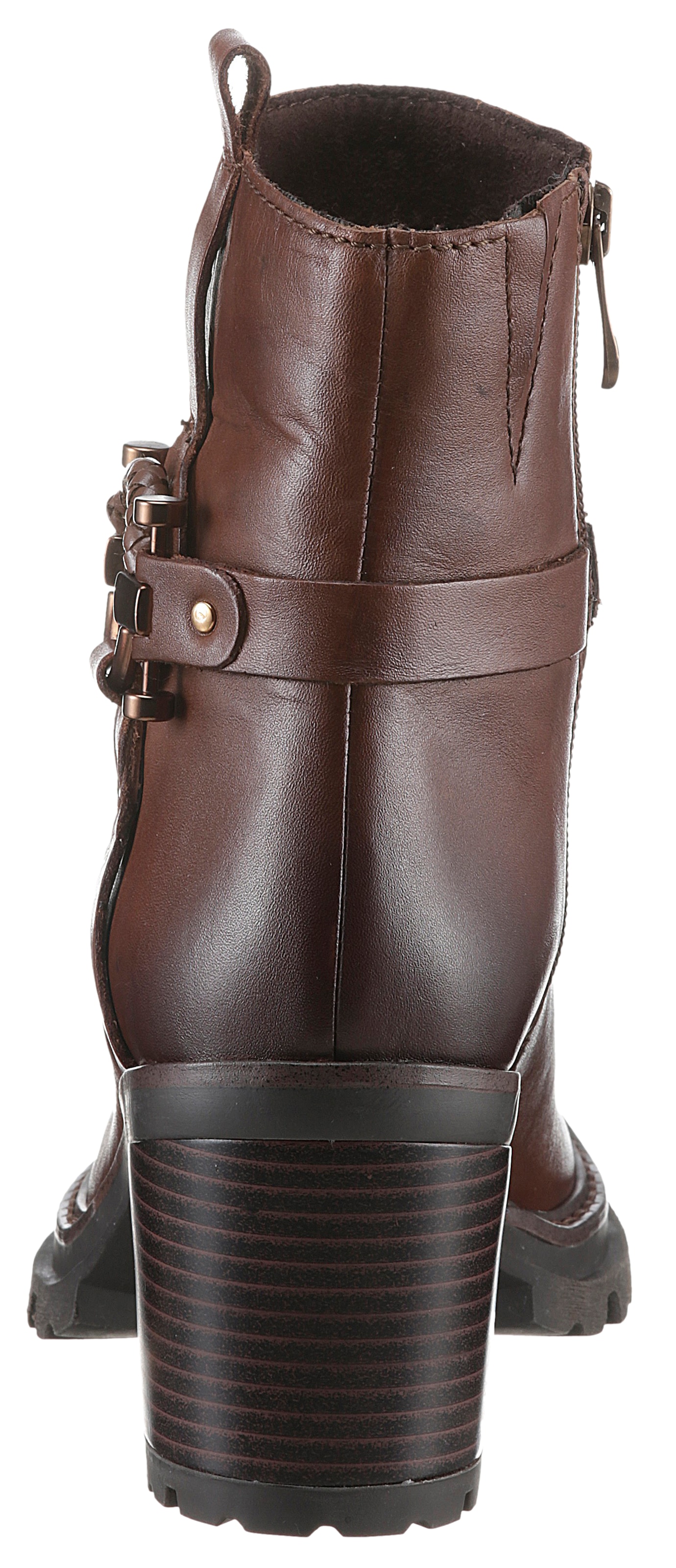 MARCO TOZZI Stiefelette, Blockabsatz, Westernstiefelette, Chunky Boots mit Zierriegel