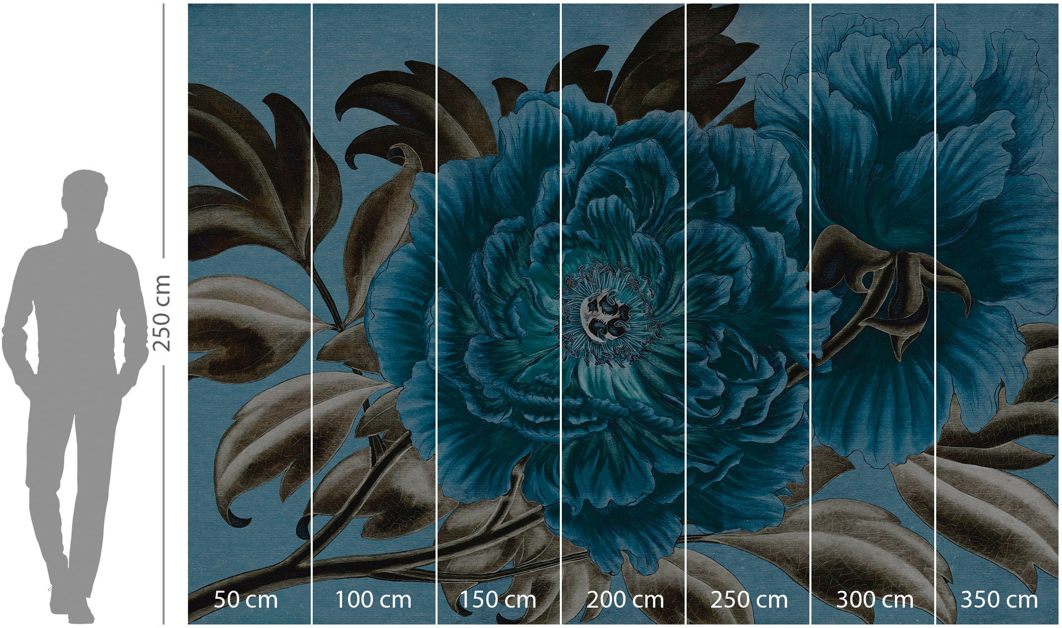 Komar Vliestapete »Digitaldruck Vlies -  Royal Peony - Größe 350 x 250 cm« bedruckt glatt Wohnzimmer, Schlafzimmer