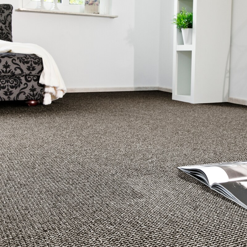 ANDIAMO Teppichboden »Joe, Schlinge, Made in Netherlands« rechteckig 8 mm Höhe Breite 400 cm, meliert, Wohnzimmer, strapazierfähig & robust anthrazit