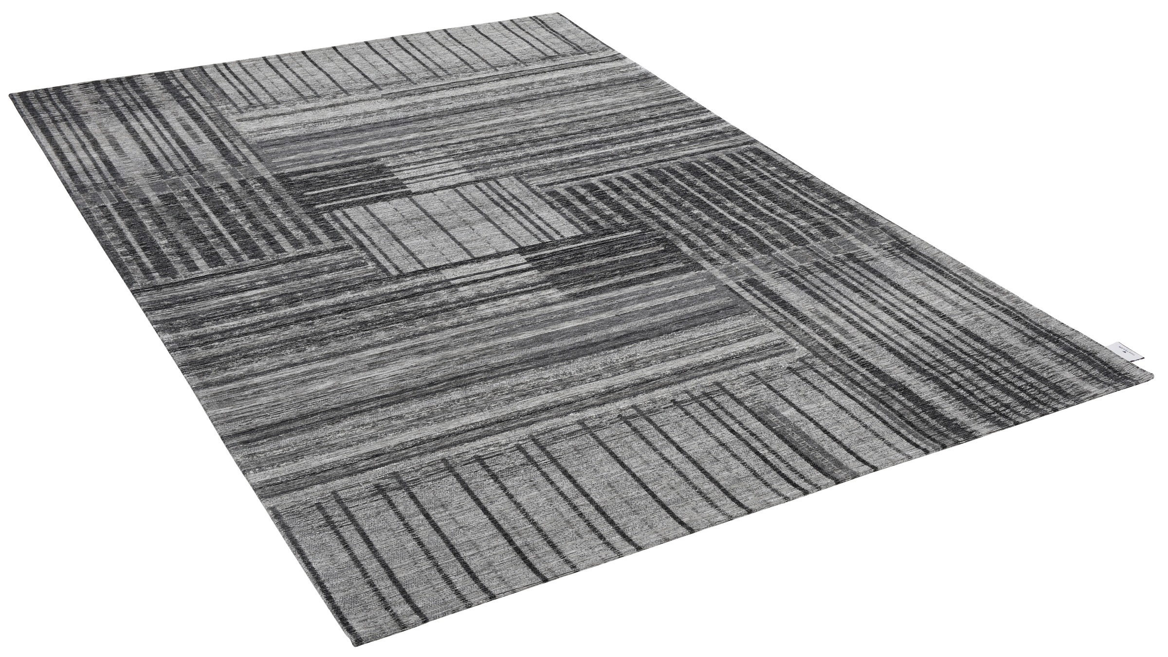 TOM TAILOR HOME Teppich »Stripy Pat«, rechteckig, 5 mm Höhe, Flachgewebe, modernes Patchworkdesign, gestreift, Chenille, Wohnzimmer