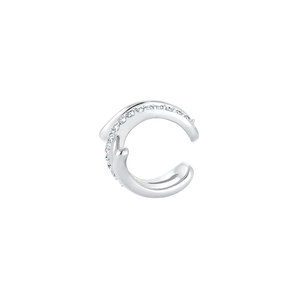 Elli Single-Ohrhaken »Single Earcuff Twisted Kristalle 925 Silber«