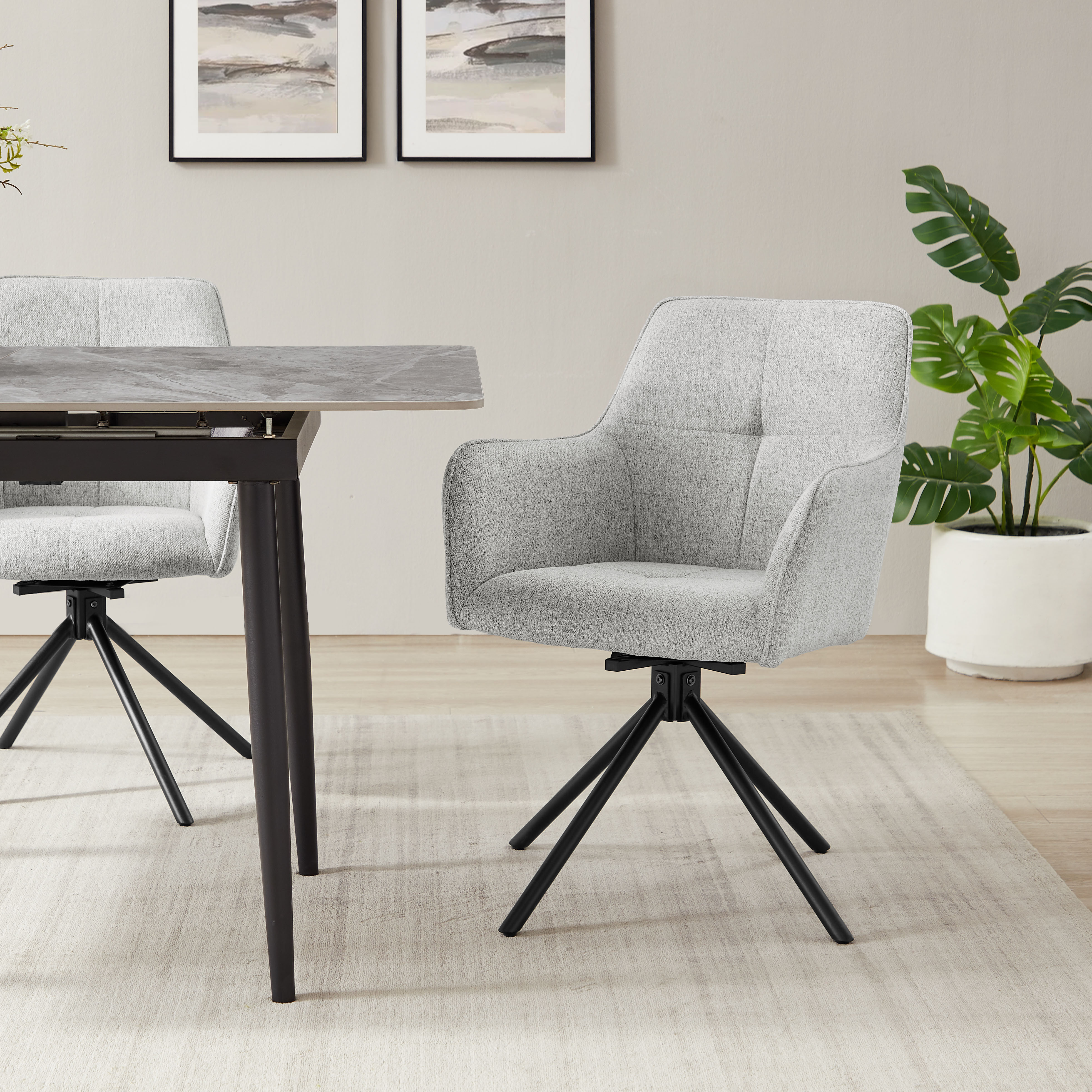 OTTO home Drehstuhl »Haily« (Set) Struktur (100% Polyester) hochwertiger St günstig online kaufen