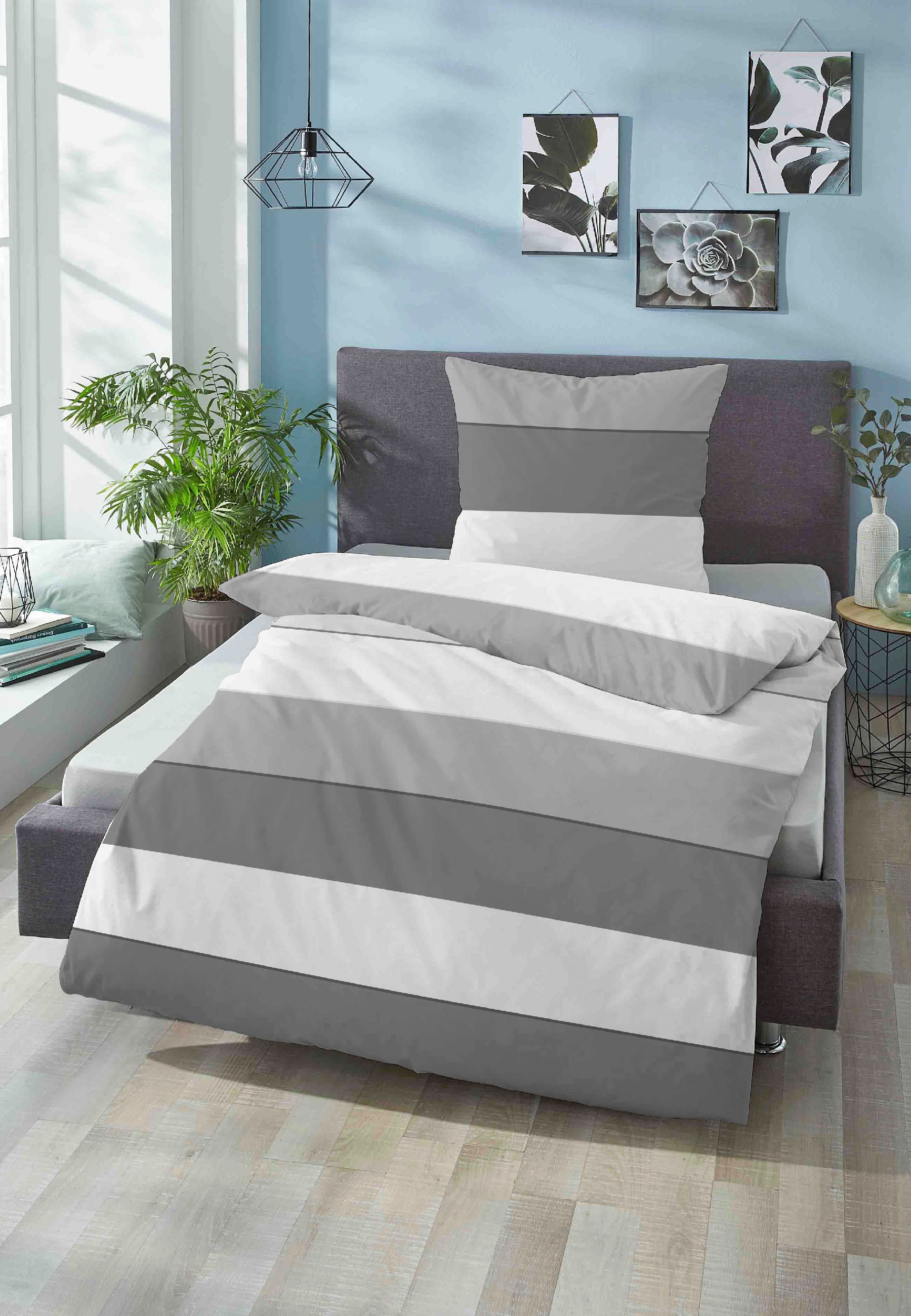 Biberna Bettwäsche »Antonia« 2 Stk. tlg. feiner Glanz + weicher Griff, pflegeleicht, ganzjährig einsetzbar, RV