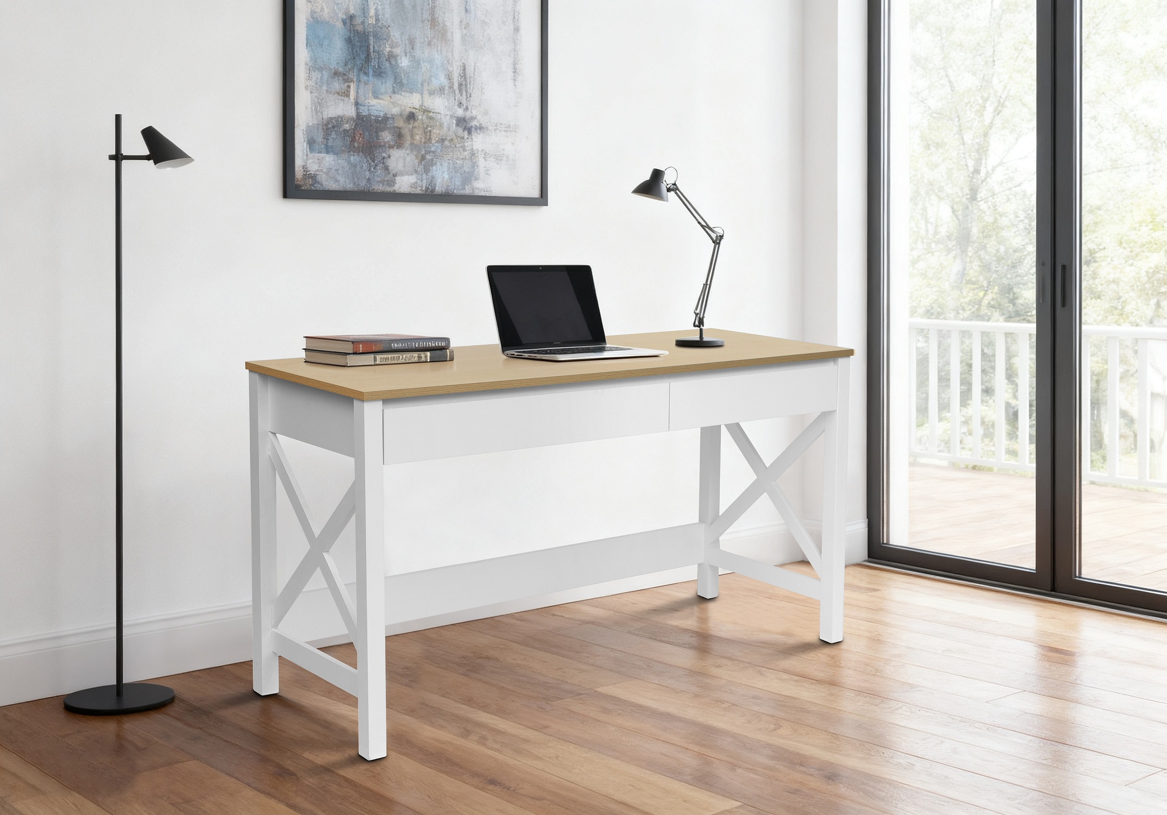 Home affaire Schreibtisch »Silba« 2 Schubladen, Landhausstil, Home Office, günstig online kaufen