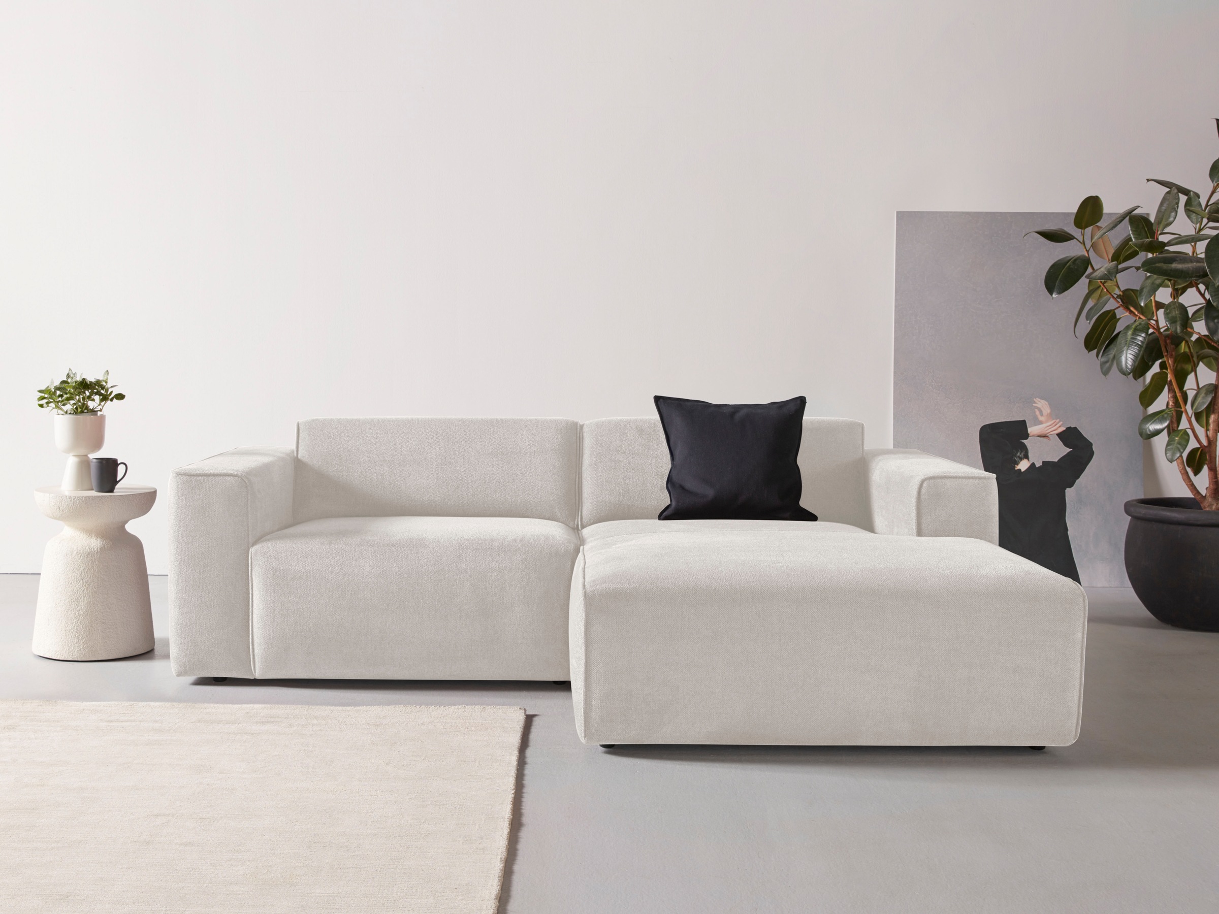 Home affaire Ecksofa »Noord mit Kedernaht, Breite 234 cm, L-Form« Cord, Str günstig online kaufen