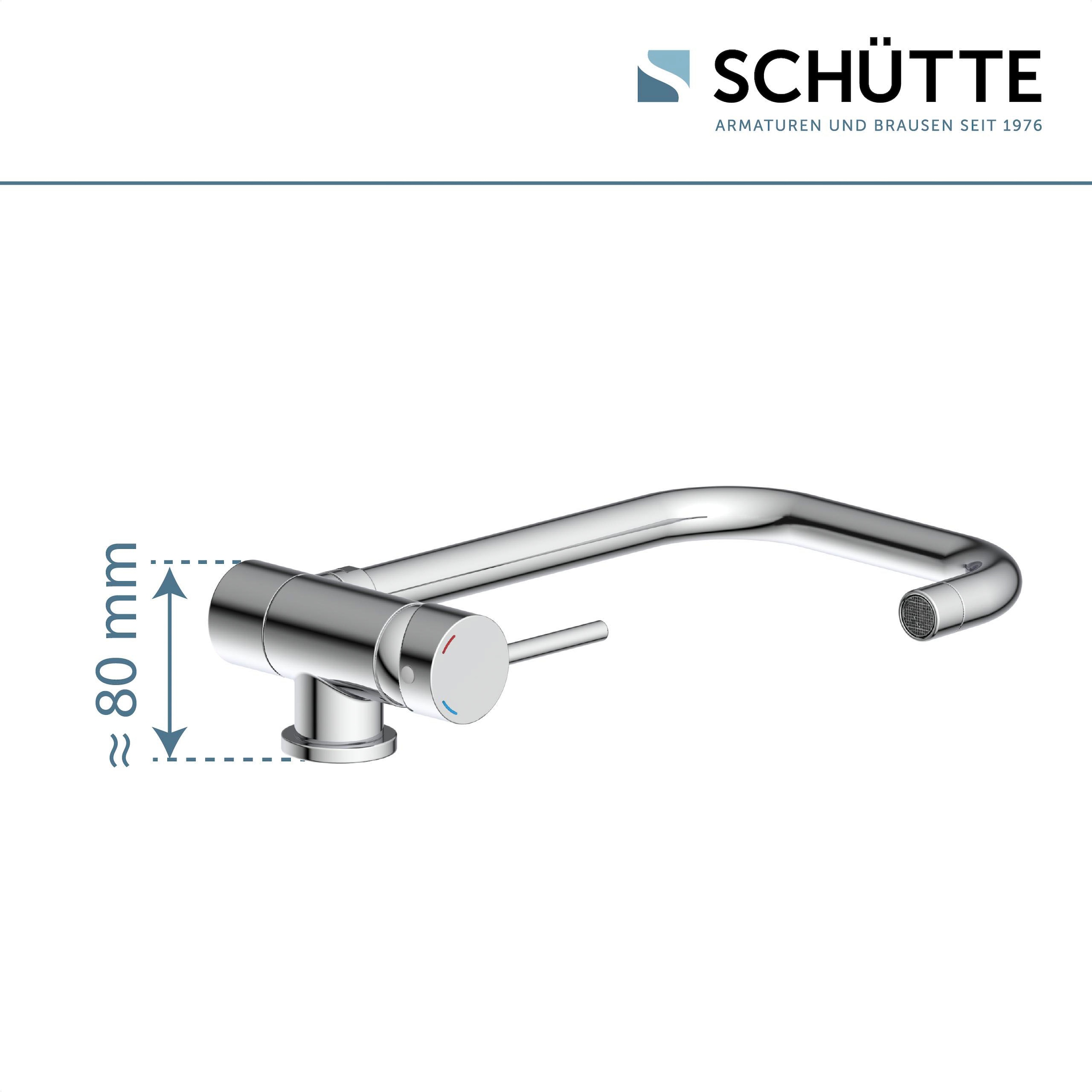 Schütte Spültischarmatur »WINDOW«, Wasserhahn Unterfenstermontage, 360° schwenkbar, energiesparend