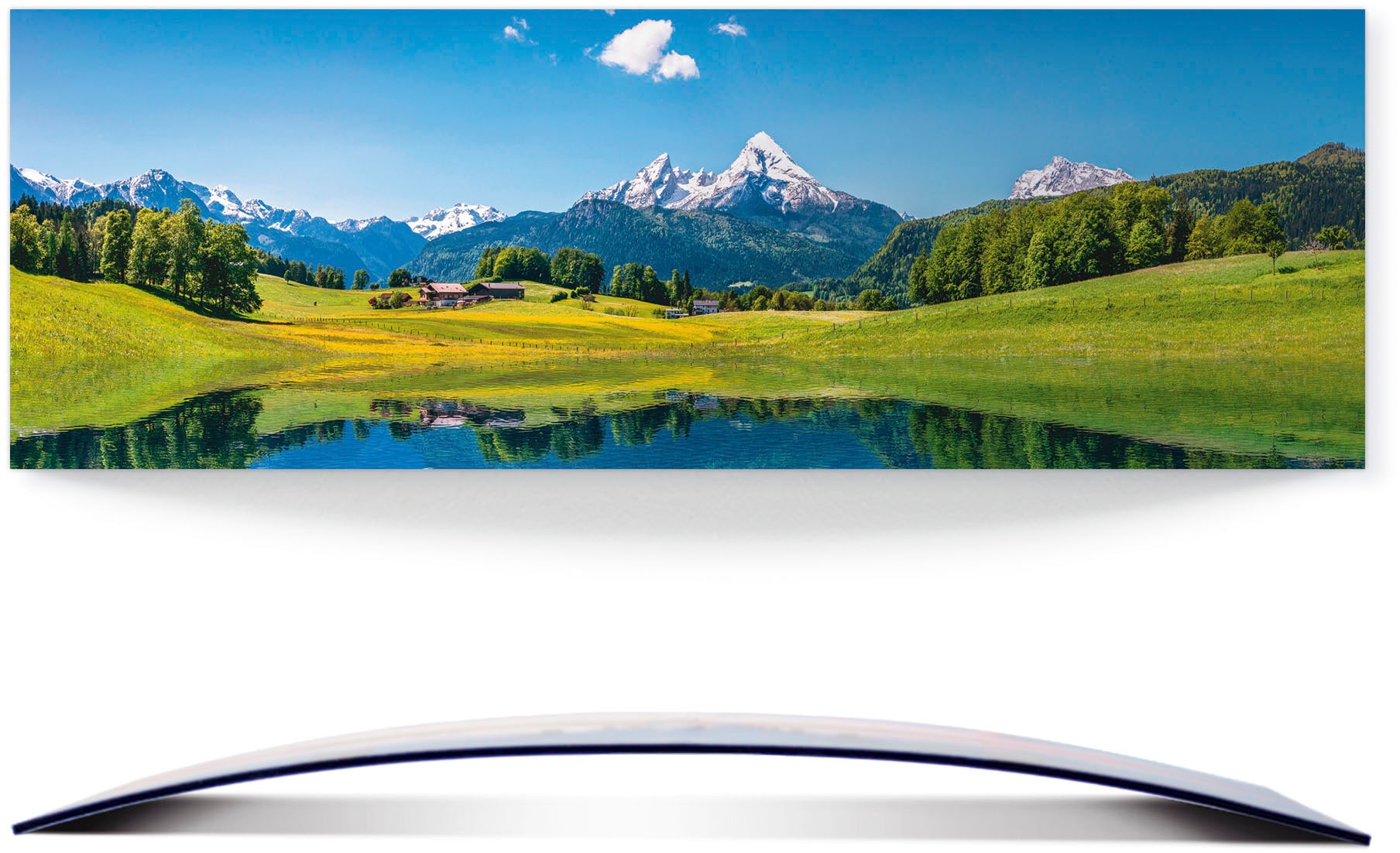 Artland Wandbild »Landschaft in den Alpen«, Berge, (1 St.), 3D Optik geboge günstig online kaufen