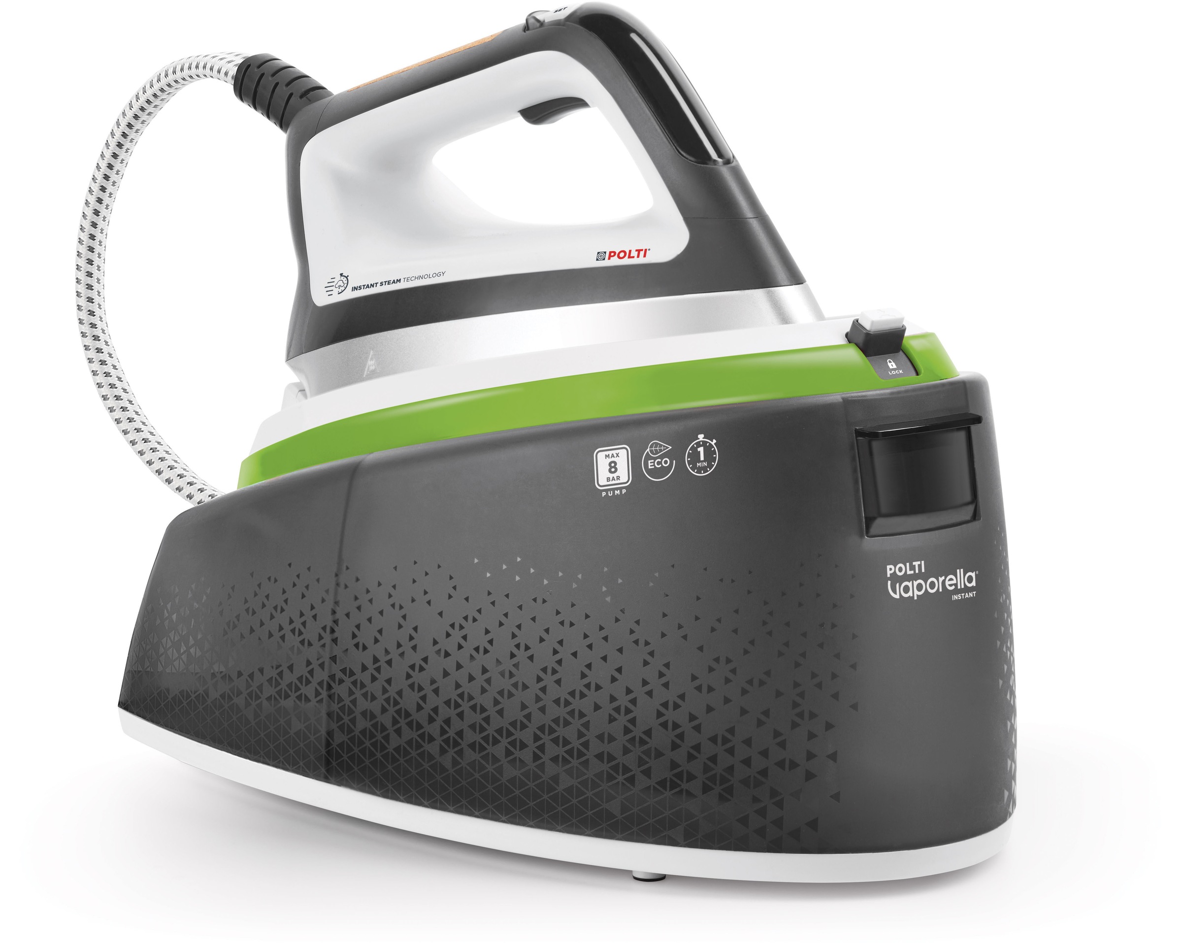POLTI Dampfbügelstation »VAPORELLA INSTANT VI50.20« 2.000 ml Wassertank grau /grün