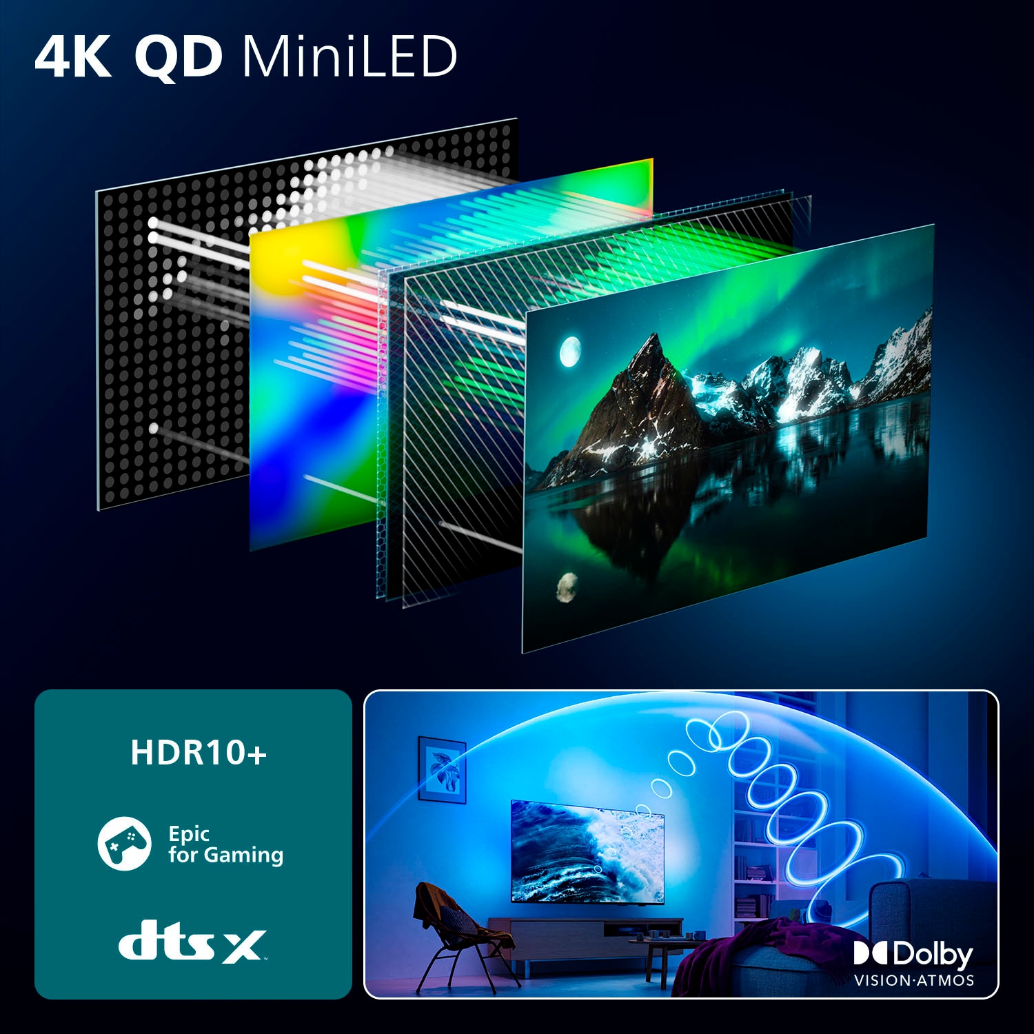 Philips LED-Fernseher »65MLED950/12«, 4K Ultra HD, Smart-TV