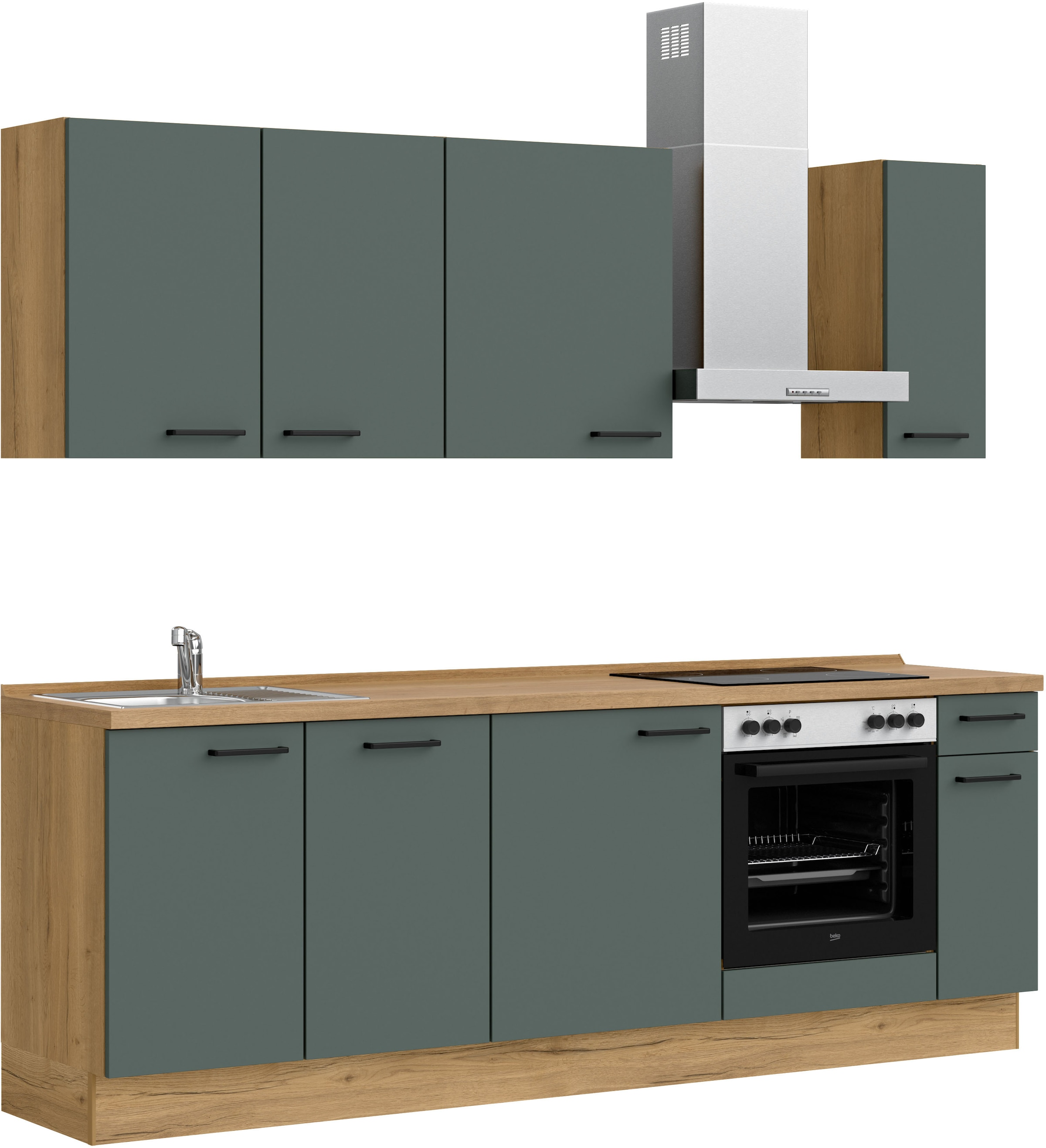 nobilia® Küchenzeile »"Easytouch I"«, vormontiert, Ausrichtung wählbar, Breite 240 cm, wahlw. mit E-Geräten