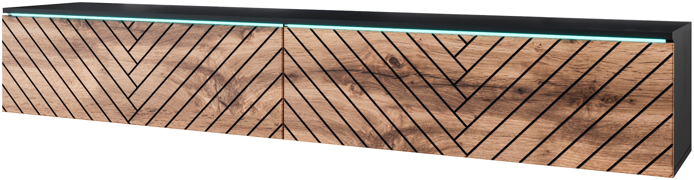 INOSIGN Lowboard »Vera, wahlweise mit oder ohne Beleuchtung«, gefräste MDF Front mit 3D Effekt, stehend und hängend montierbar