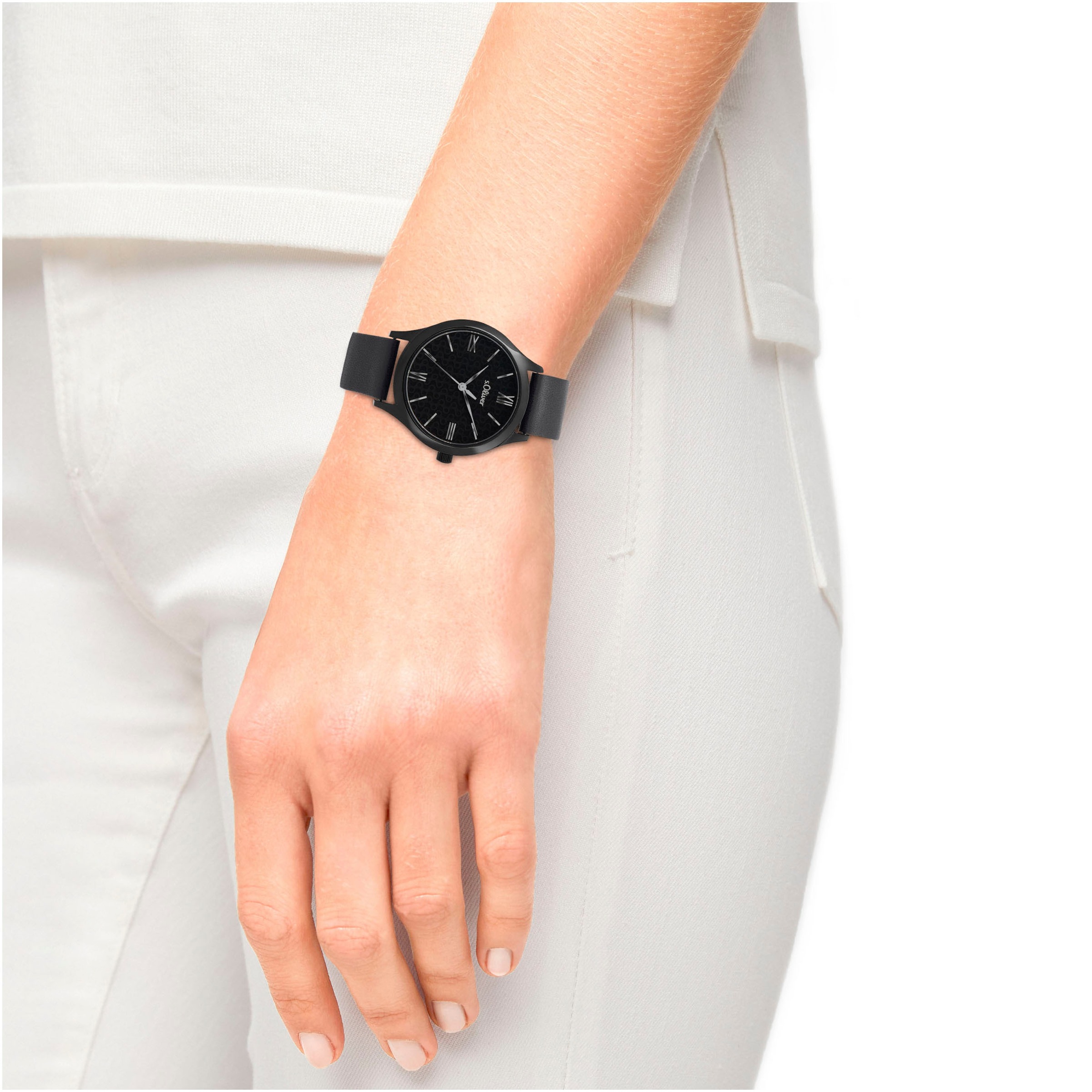 s.Oliver Quarzuhr, Armbanduhr, Damenuhr, analog, Lederarmband