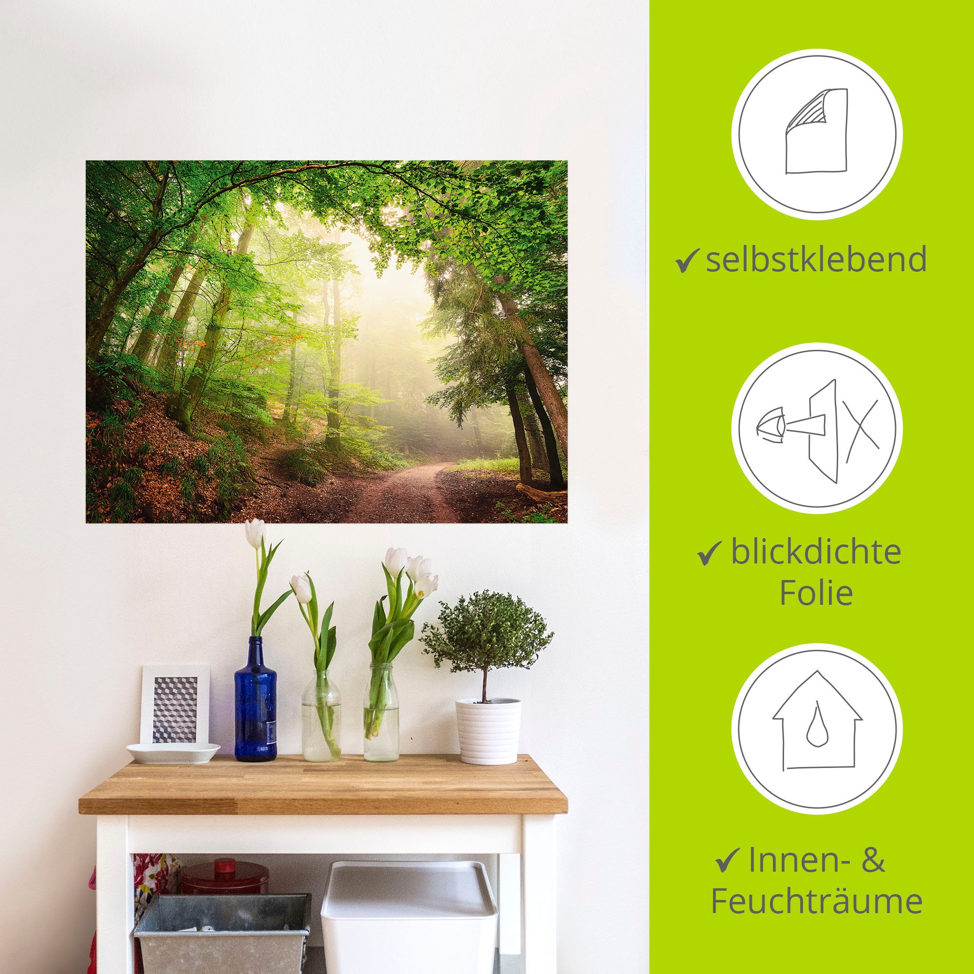 Artland Wandbild »Natürliche Torbögen durch Bäume«, Wald, (1 St.), als Alubild, Outdoorbild, Poster, Wandaufkleber in verschied. Größen