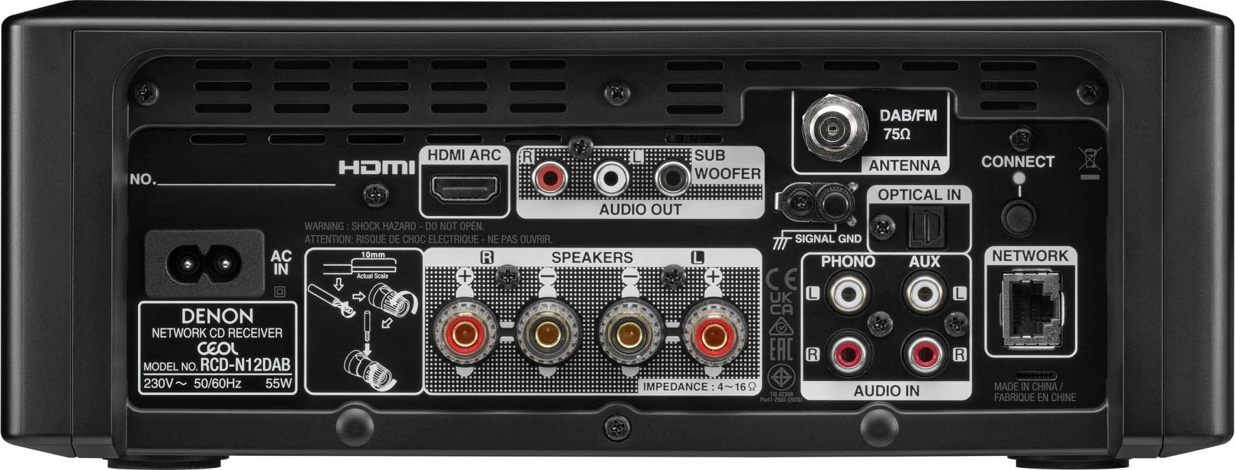 Denon Stereoanlage »CEOL N12DAB«, (Bluetooth FM-Tuner-Digitalradio (DAB+)-UKW mit RDS 130 W)